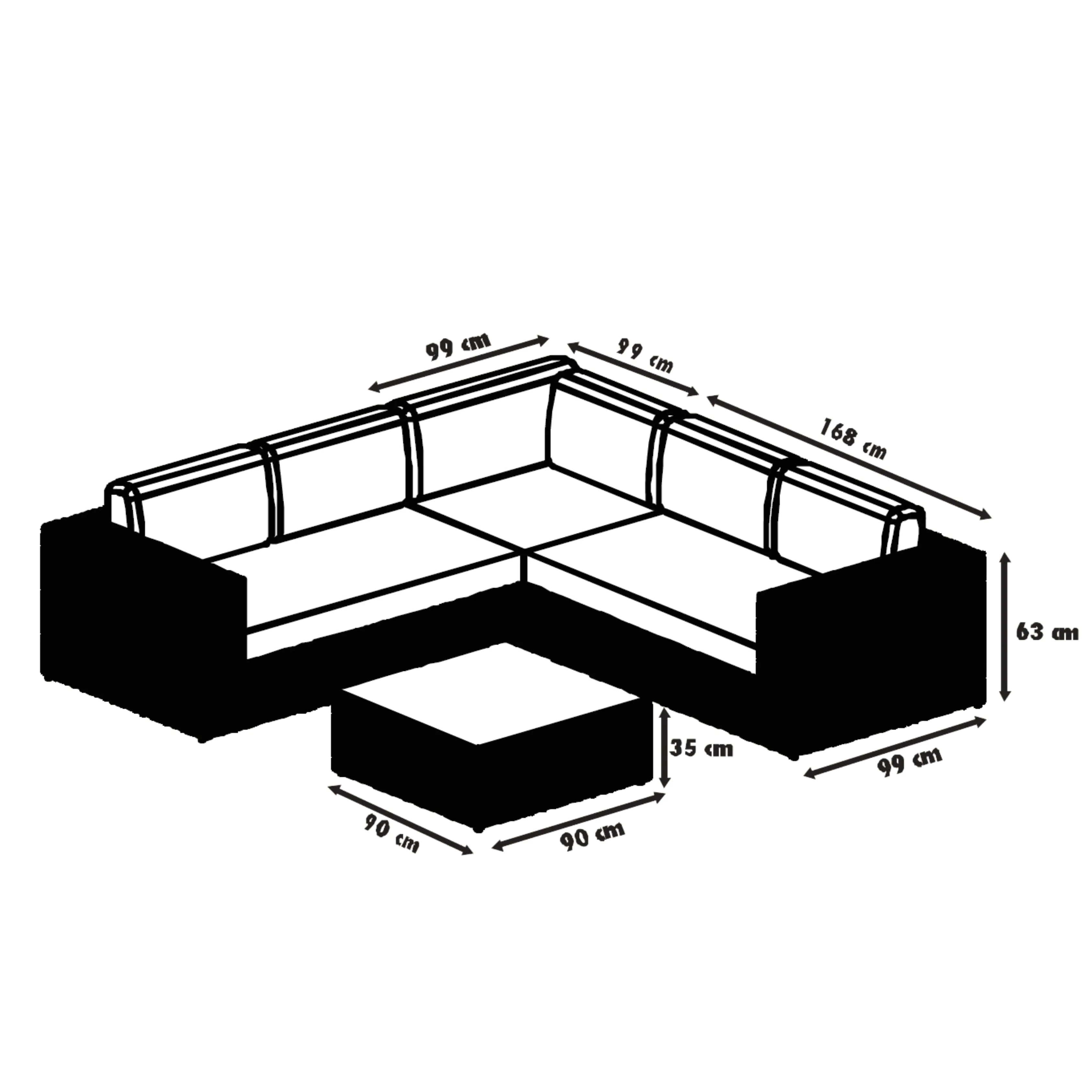 Primaster Lounge-Set Bora Bora Rattan-Optik