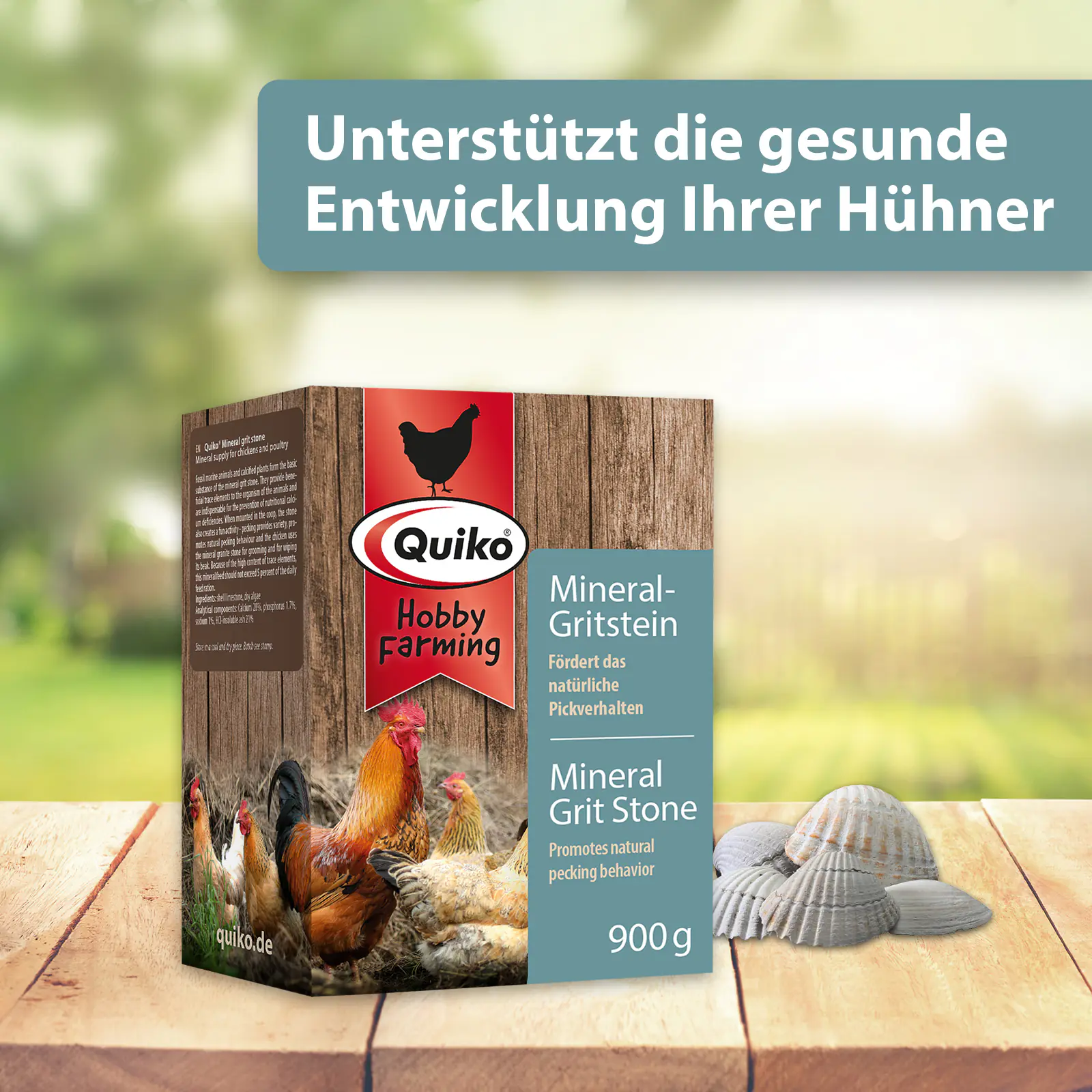 Quiko Hobbyfarming Mineralgrit für Hühner und Geflügel 300 g
