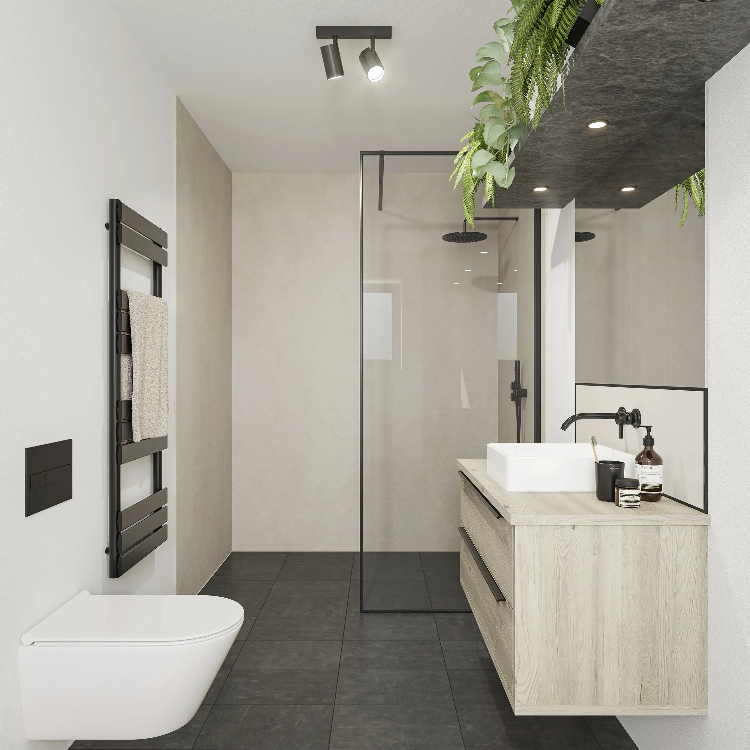 Wetwall Elite Wandpaneel  Cream Stone 16 x 260 cm mit abgerundeter Abschlusskante