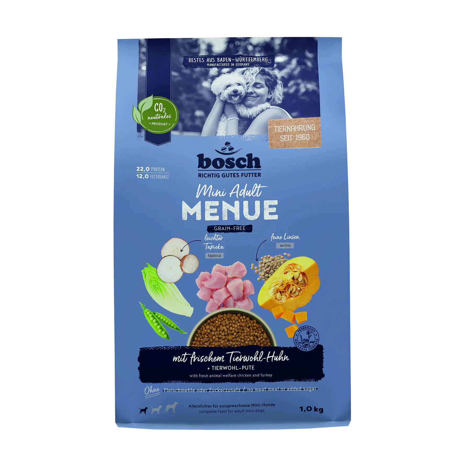 Bosch Hundetrockenfutter Adult Menue 1 kg Huhn 