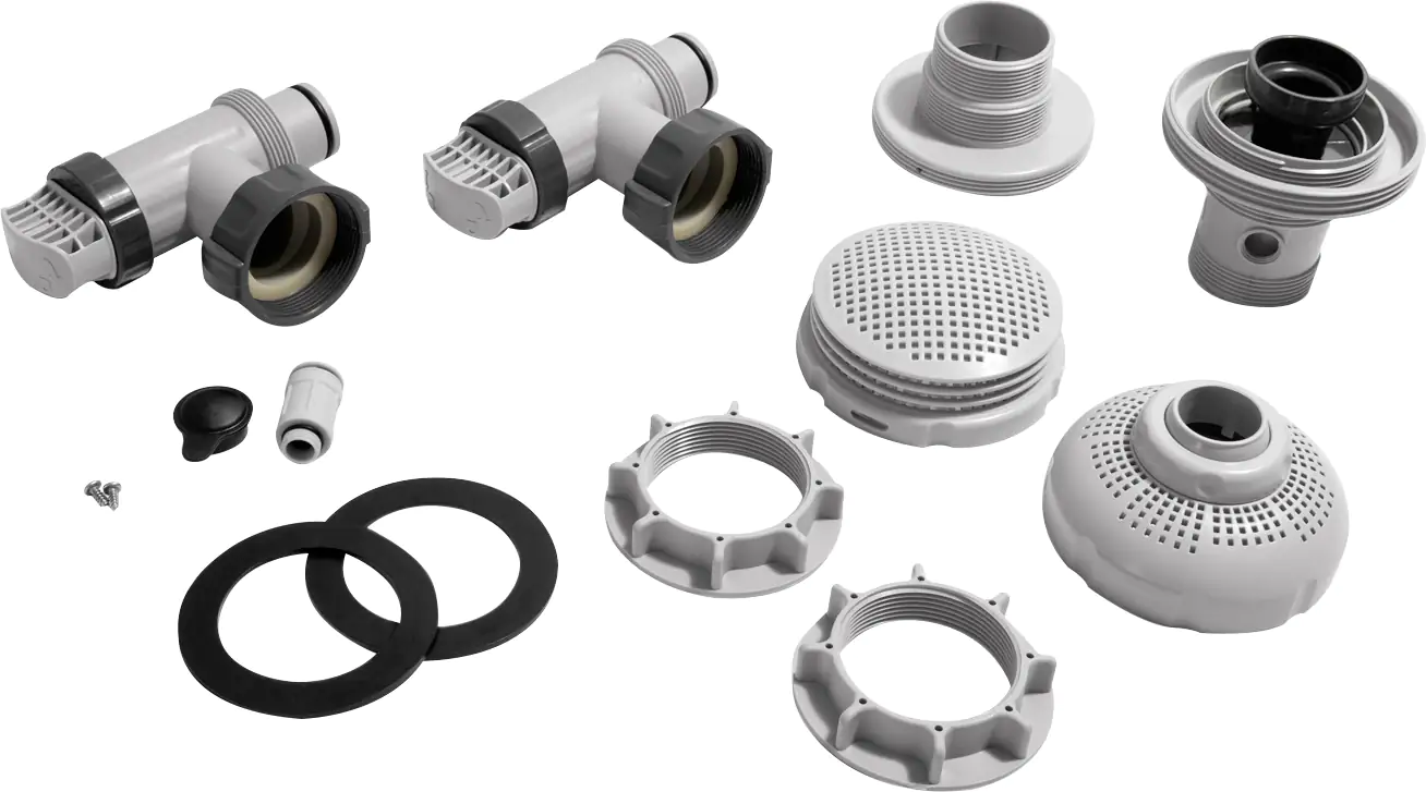 Intex Anschluss-Set Ø 38 mm 7,3 bis 9,2m³/h grau