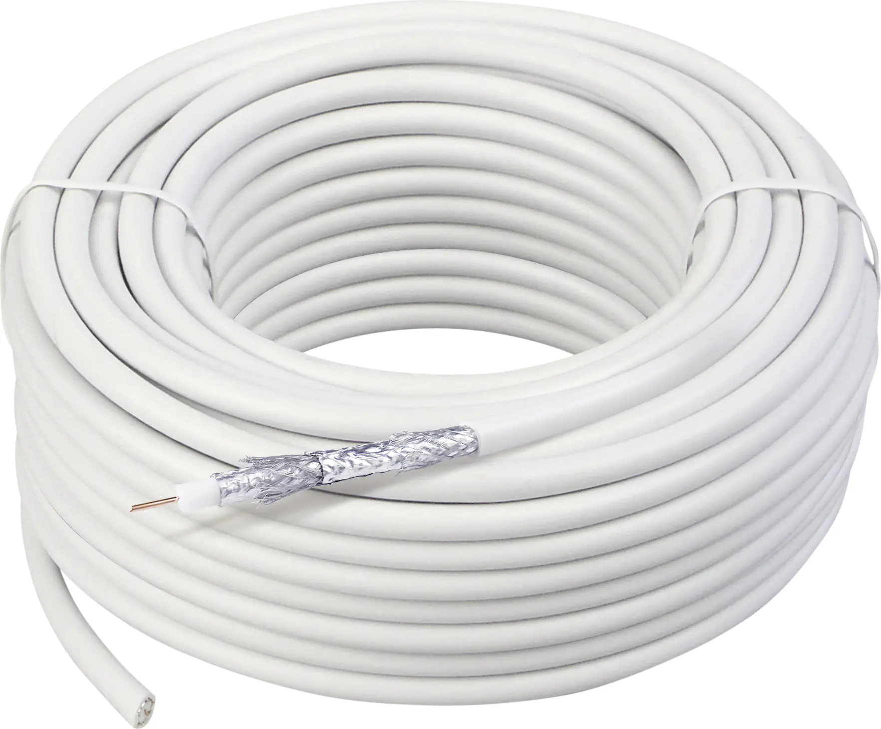 Schwaiger Koaxialkabel KOX11525 052 (115dB) weiß, 25,0m, 4-fach geschirmt, ohne F Stecker