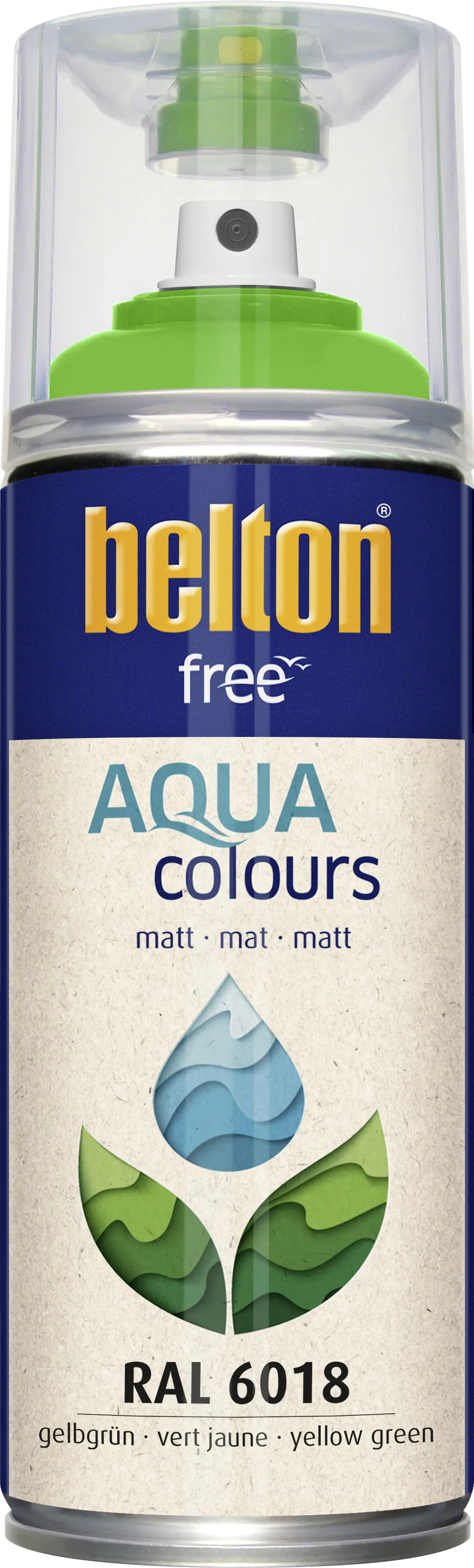 belton free Lackspray AQUAcolours 400 ml gelbgrün matt