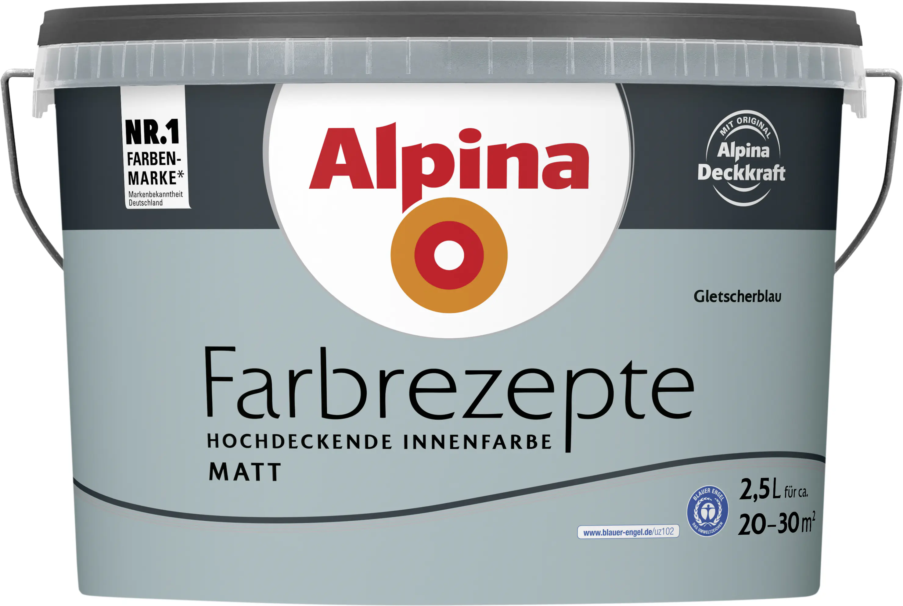 Alpina Farbrezepte Wandfarbe Gletscherblau matt 2,5L