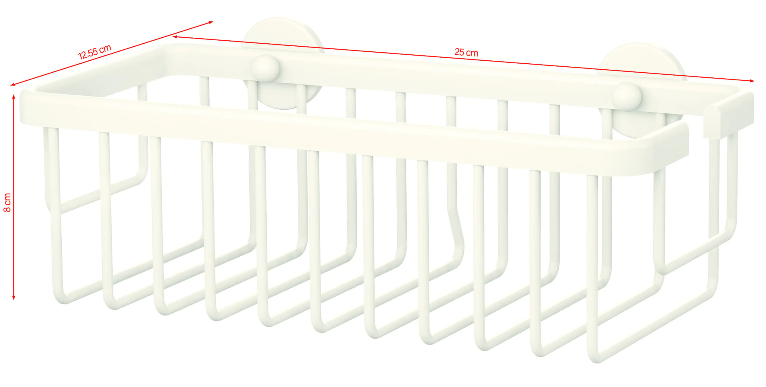 tesa Moon White Duschkorb eckig 1 Ablage weiß