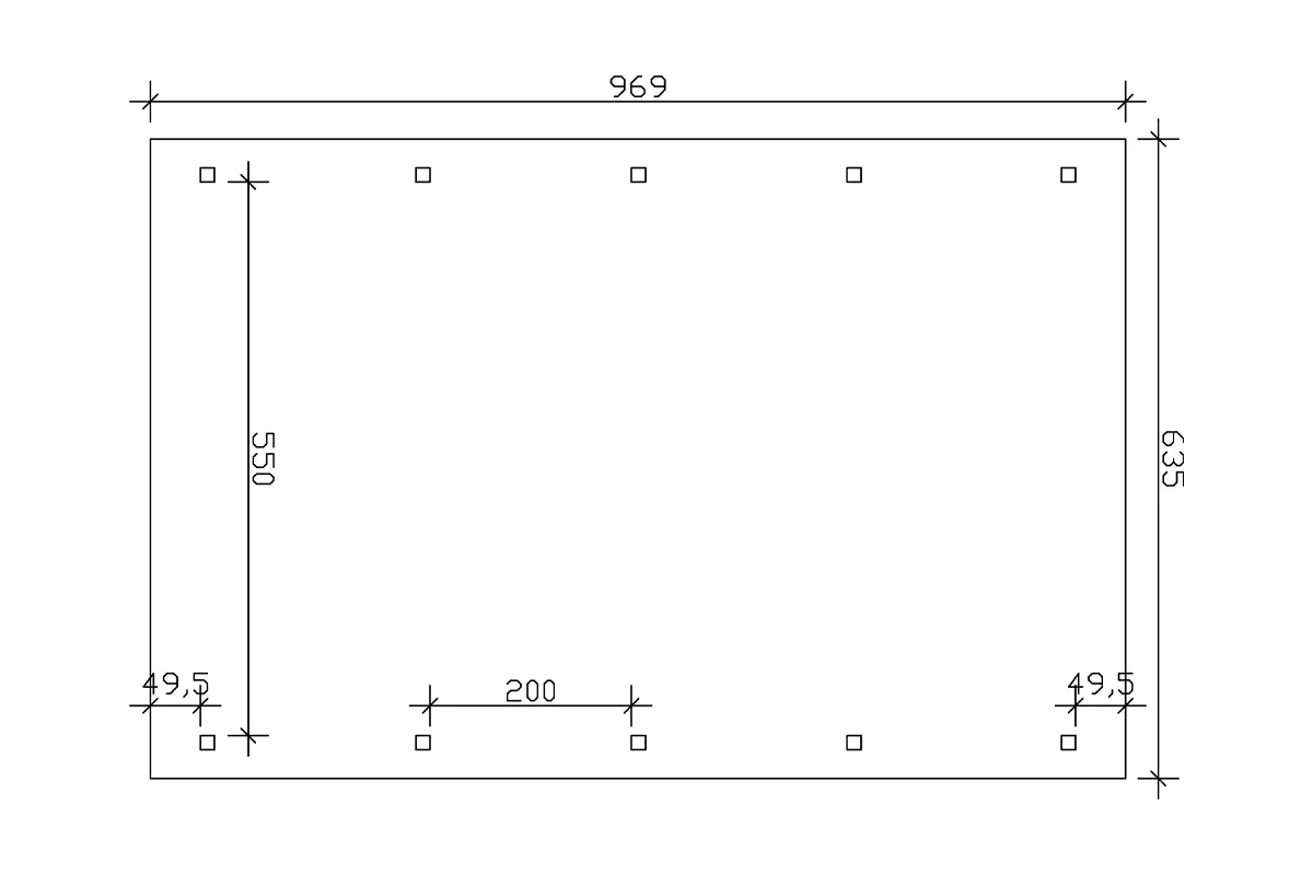 SKAN HOLZ Bogendach-Carport Franken 635 x 969 cm, lasiert in Weiß