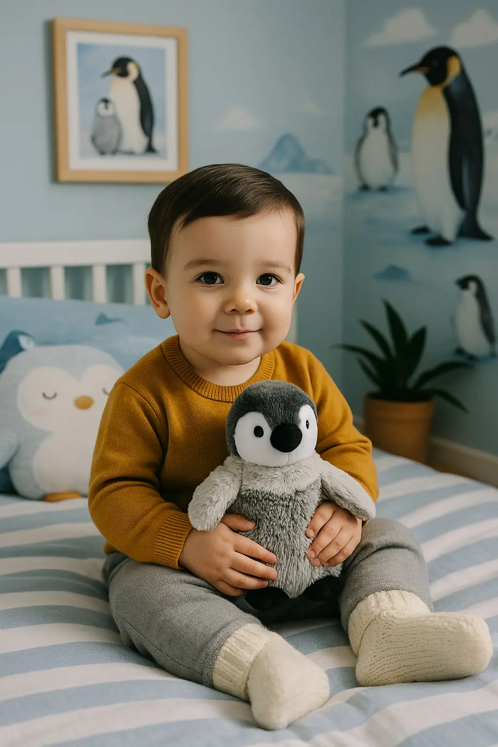 Warmies Minis Wärmekuscheltier Baby Pinguin grau