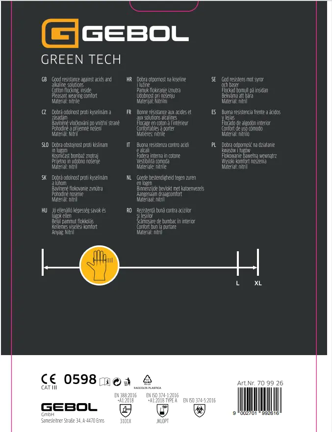 Gebol Handschuh Green Tech  