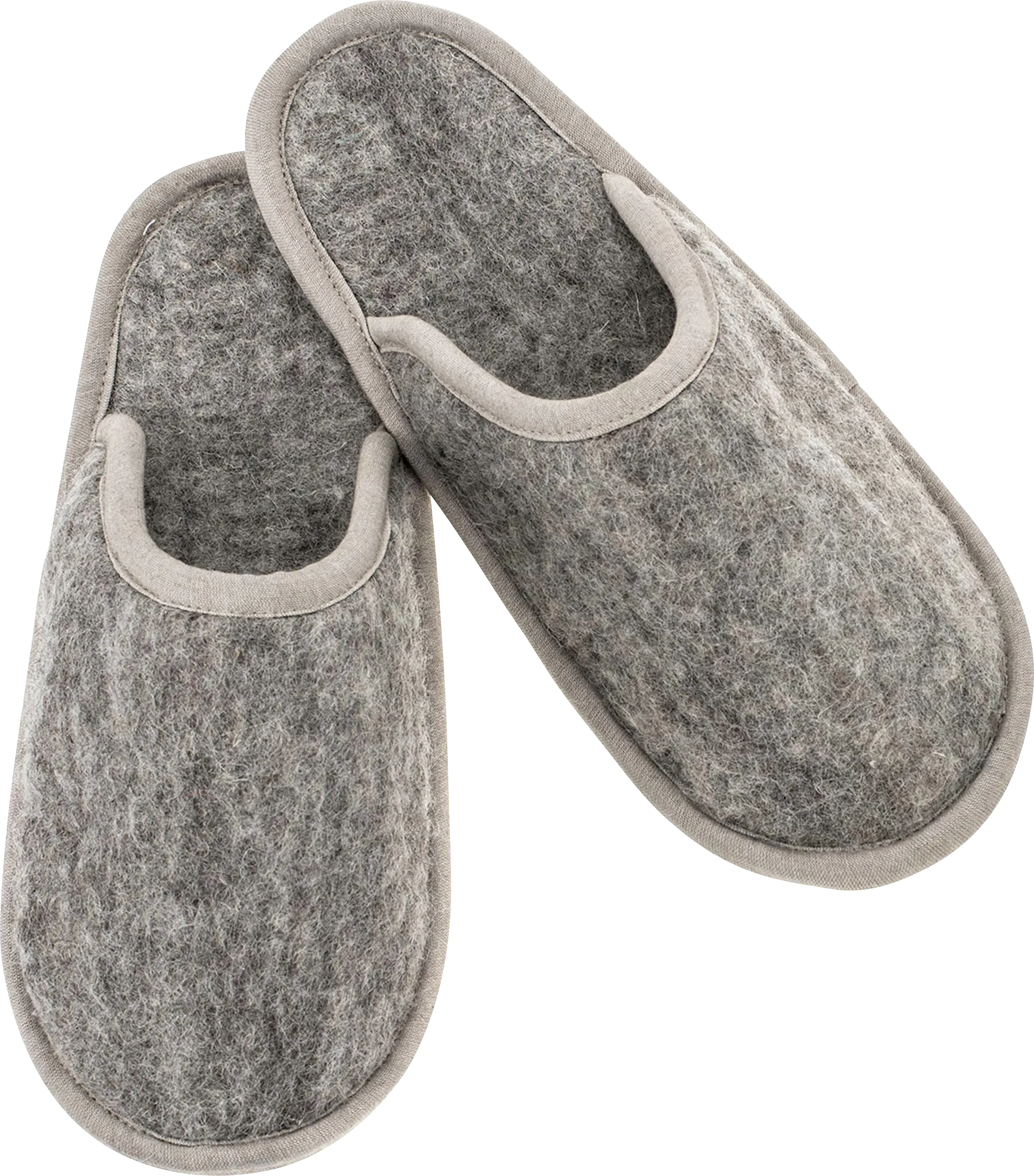 Glorex Filz-Pantoffel grau-beige Größe L (43-44)