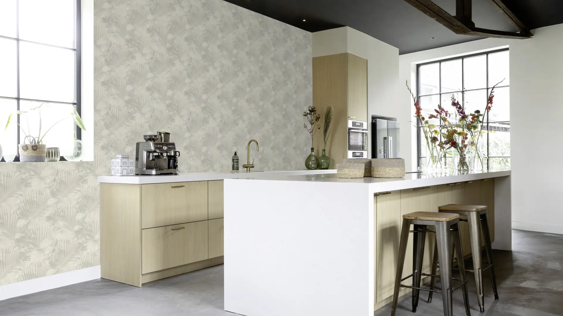 Schöner Wohnen Vliestapete Schattenblatt beige salbei 10,05 x 0,53 m