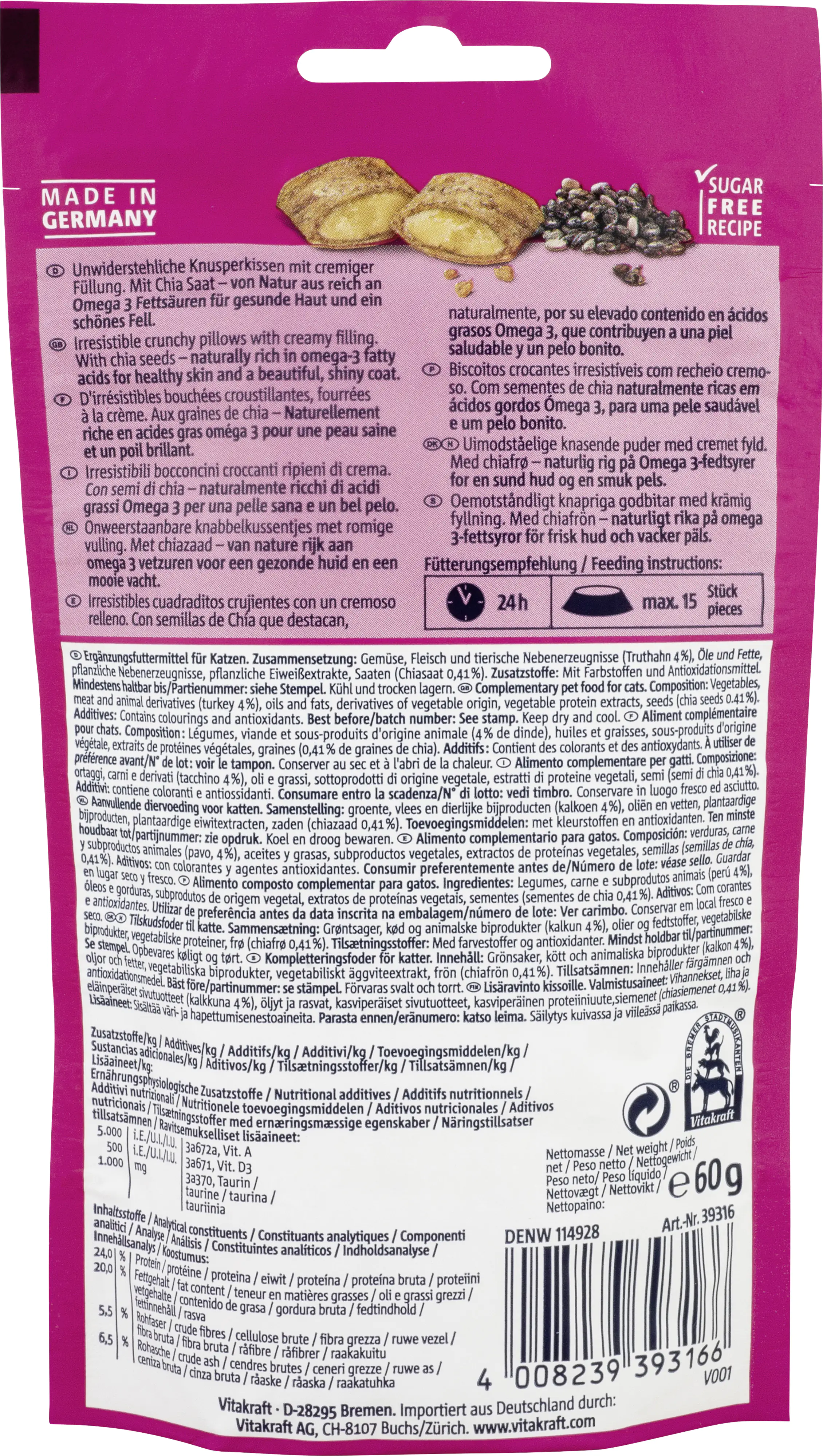 Vitakraft Crispy Crunch Truthahn & Chia 60 g