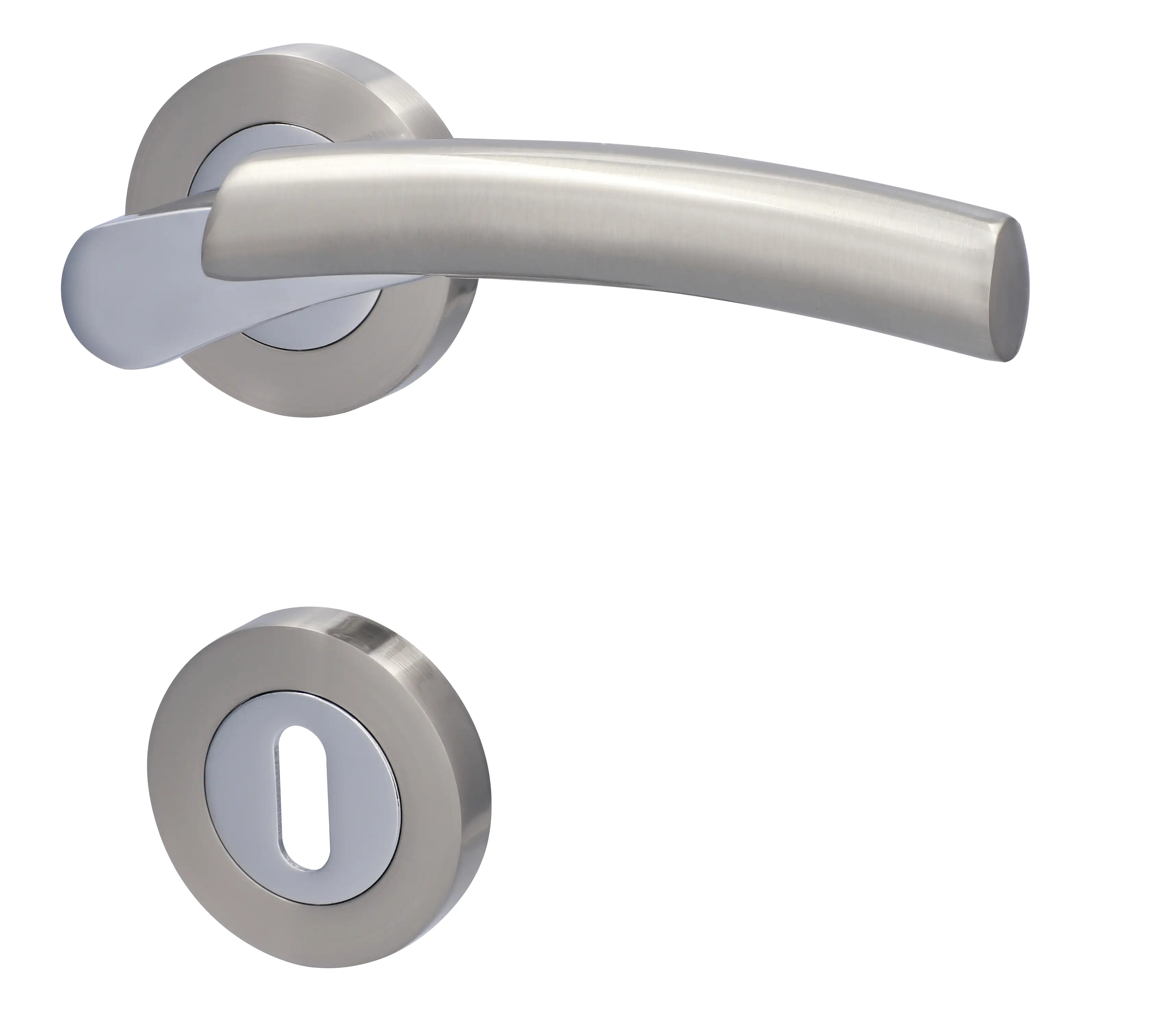 Alpertec Rosettengarnitur Solid 7 Edelstahl silber rund