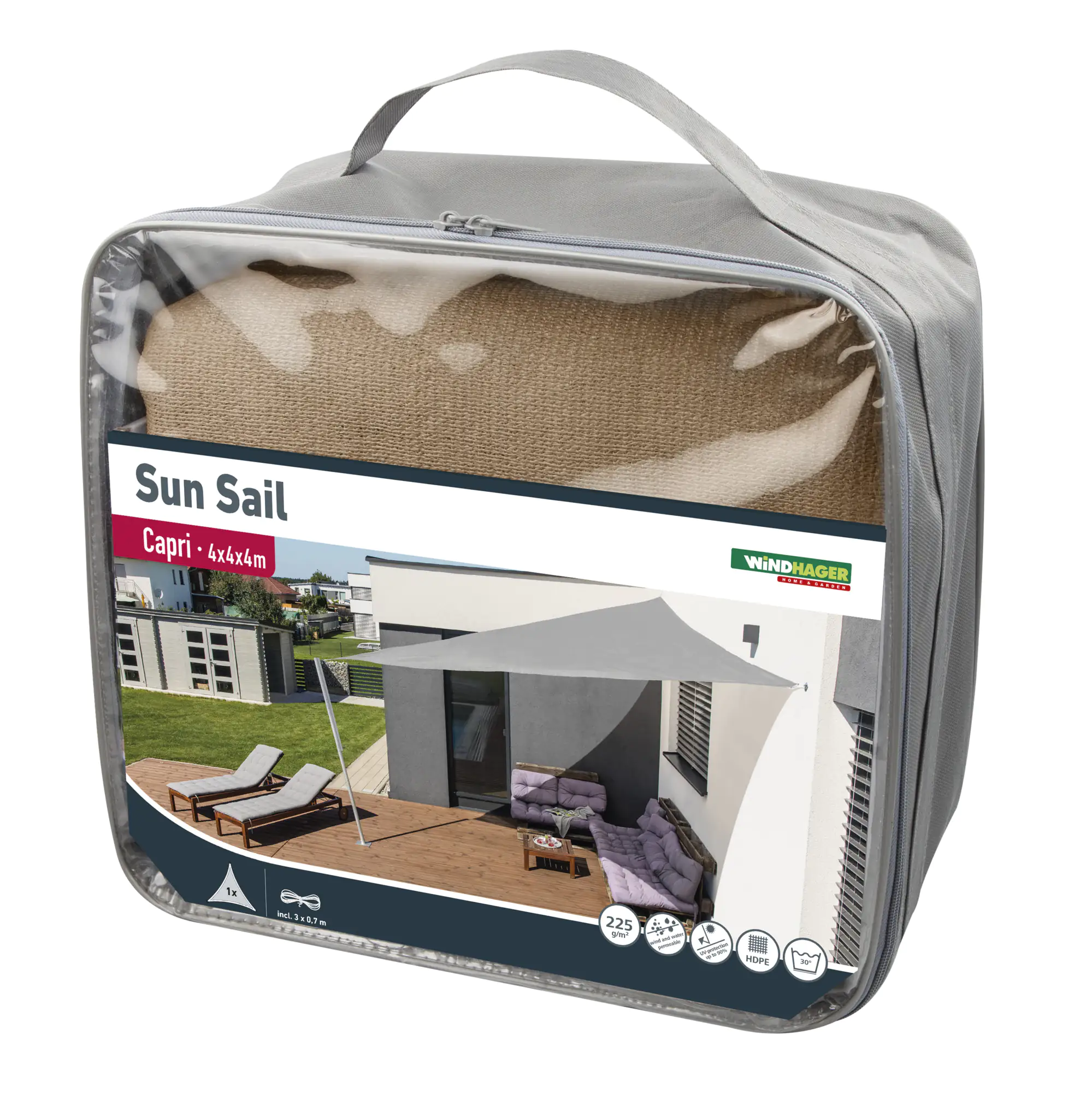 Windhager Sonnensegel Capri reed 4 x 4 x 4 m
