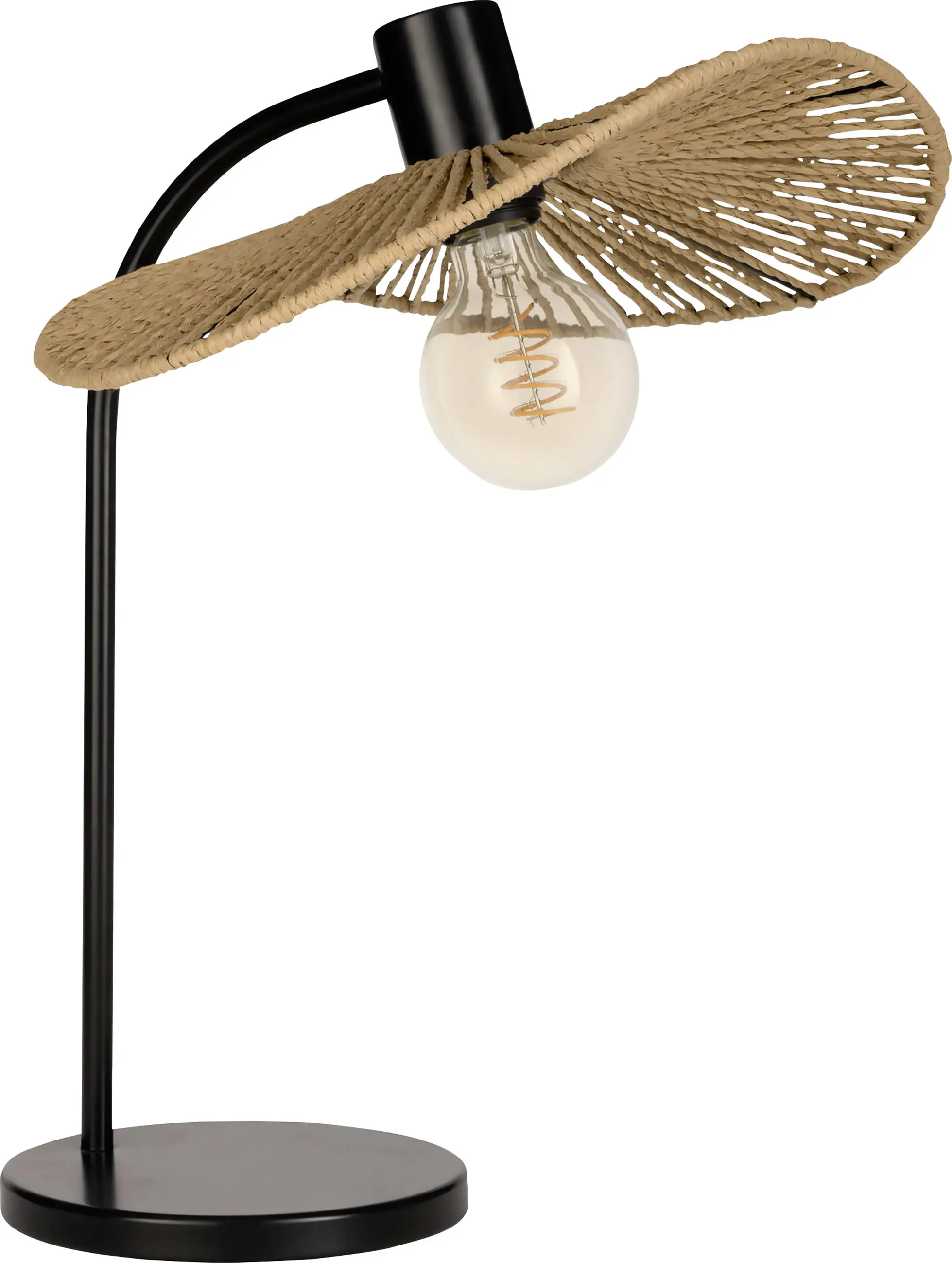 Eglo Tischleuchte Siruela schwarz natur 46,5 x 32 x 36,5 cm E27