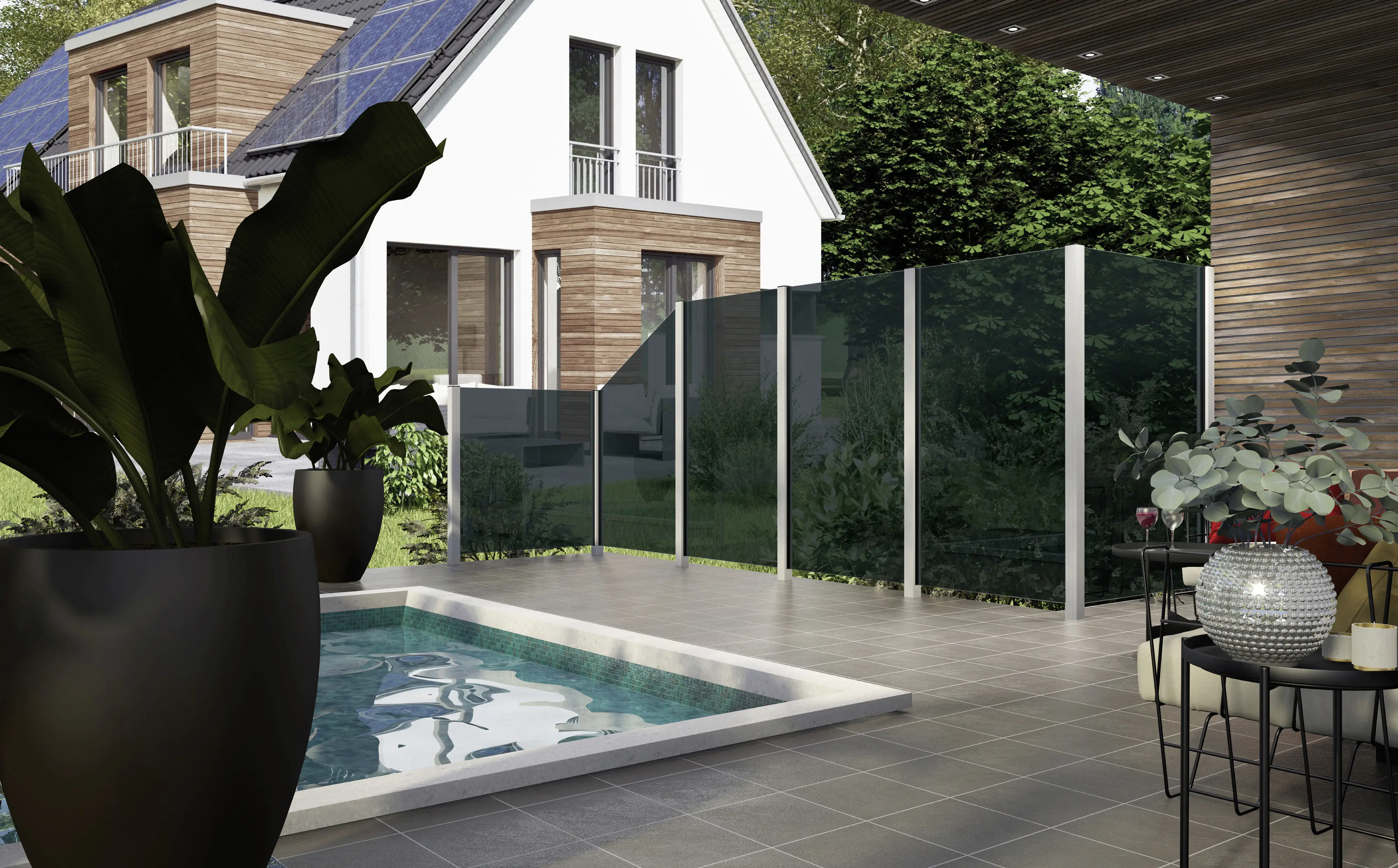 Ambiente Glaszaun Dekor 44/03 51,5 x 120 cm gehärtetes 8 mm Glas Ambiente Glaszaun Dekor 44/03 51,5 x 120 cm gehärtetes 8 mm Glas
