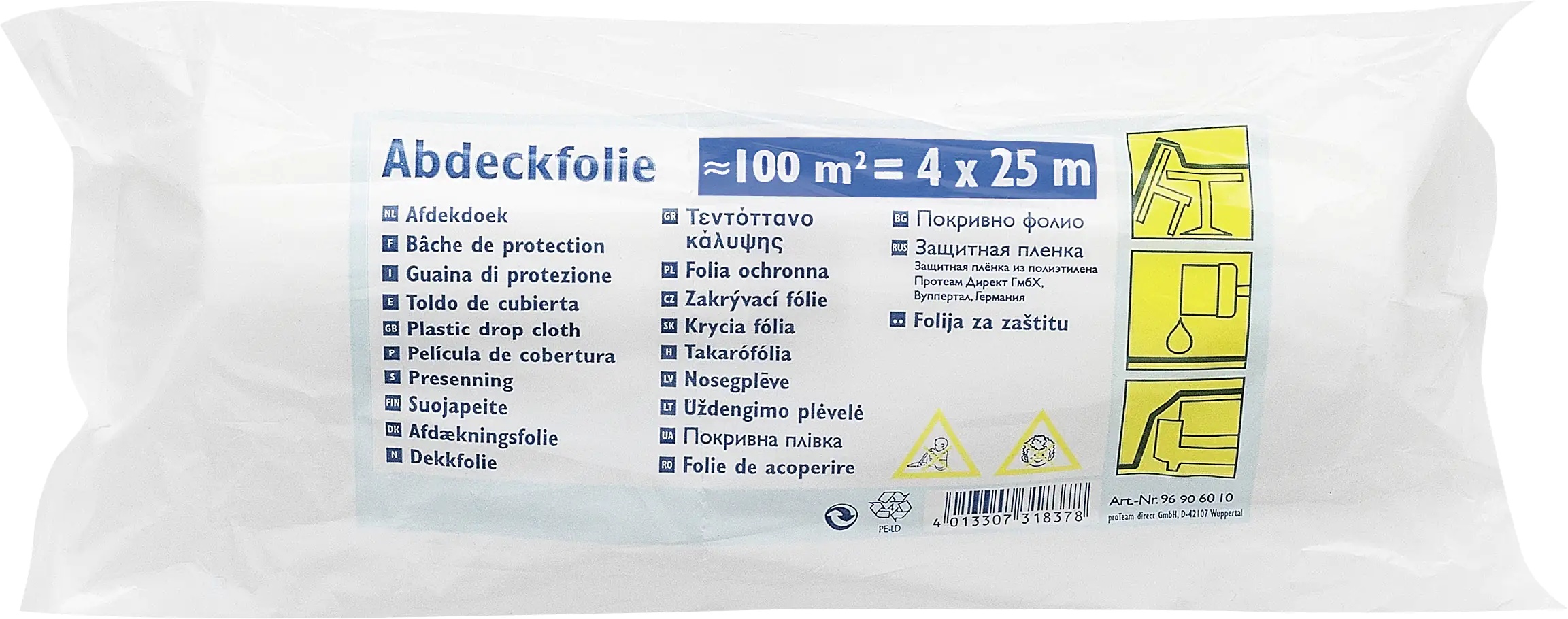 Color Expert Abdeckfolie HDPE Standard 4 x 25 m 100 m²