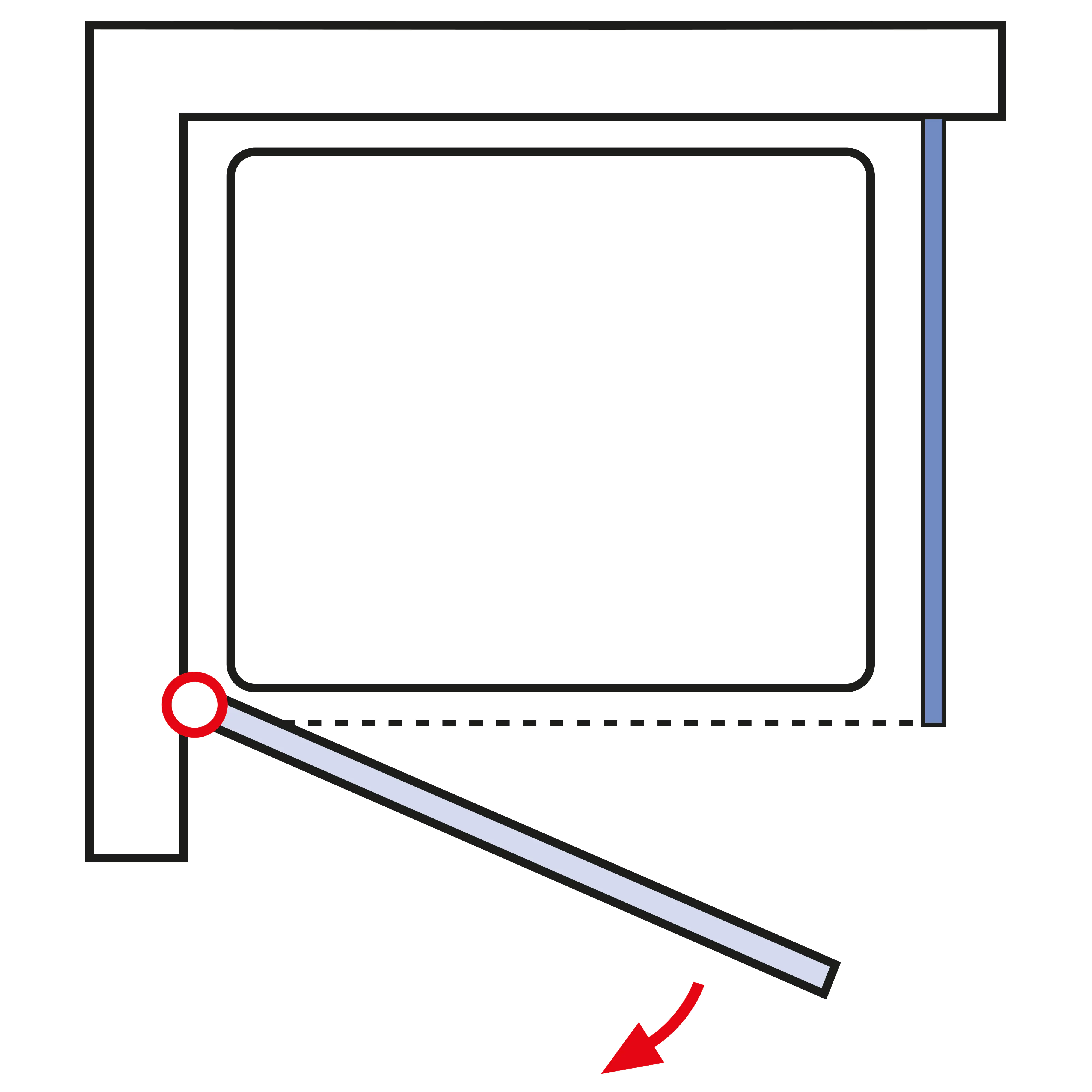Schulte Drehtür Seitenwand 90 x 90 x 200 cm Garant