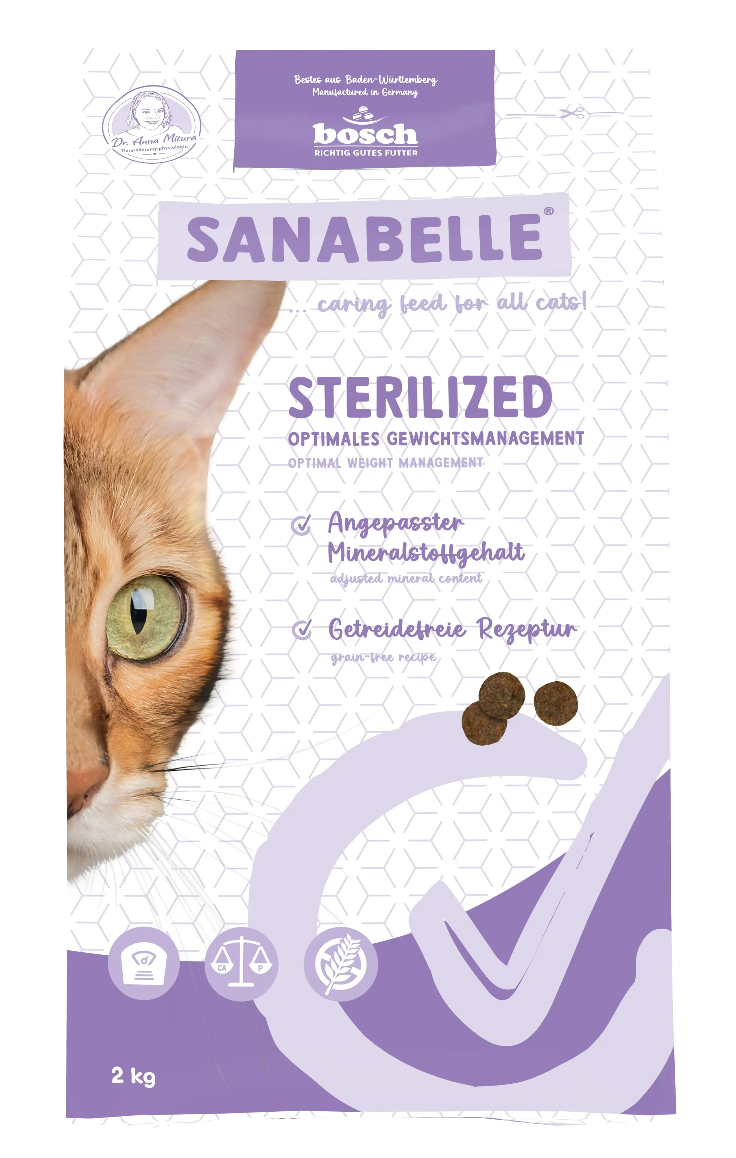Sanabelle Katzentrockenfutter Adult mit Geflügel für sterilisierte Katzen 2 kg