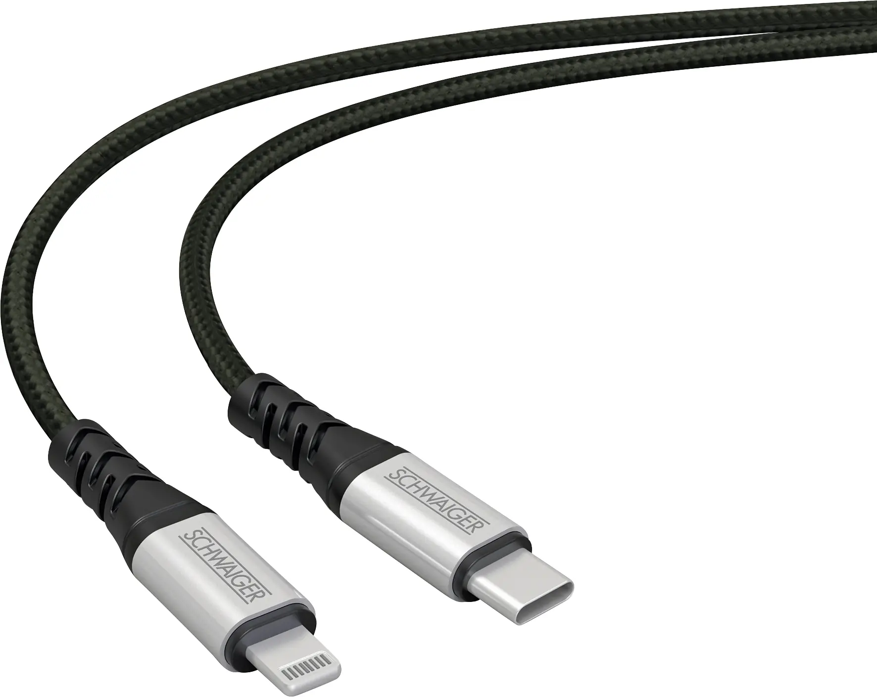 Schwaiger Sync und Ladekabel unzerstörbar Type C zu Apple Lightning, 1,2 m