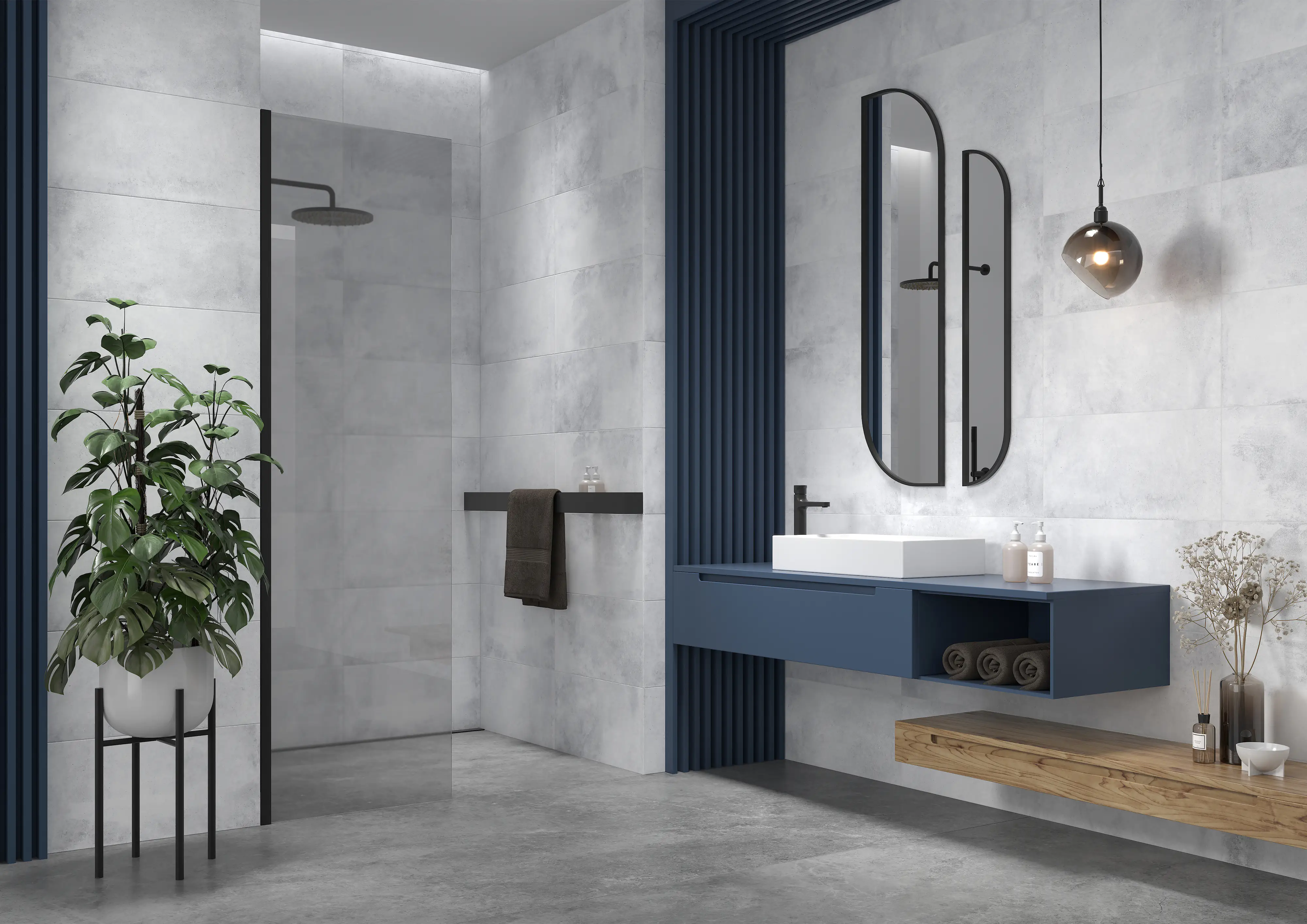 Bodenfliese Feinsteinzeug Fremont 30 x 60 cm hellgrau