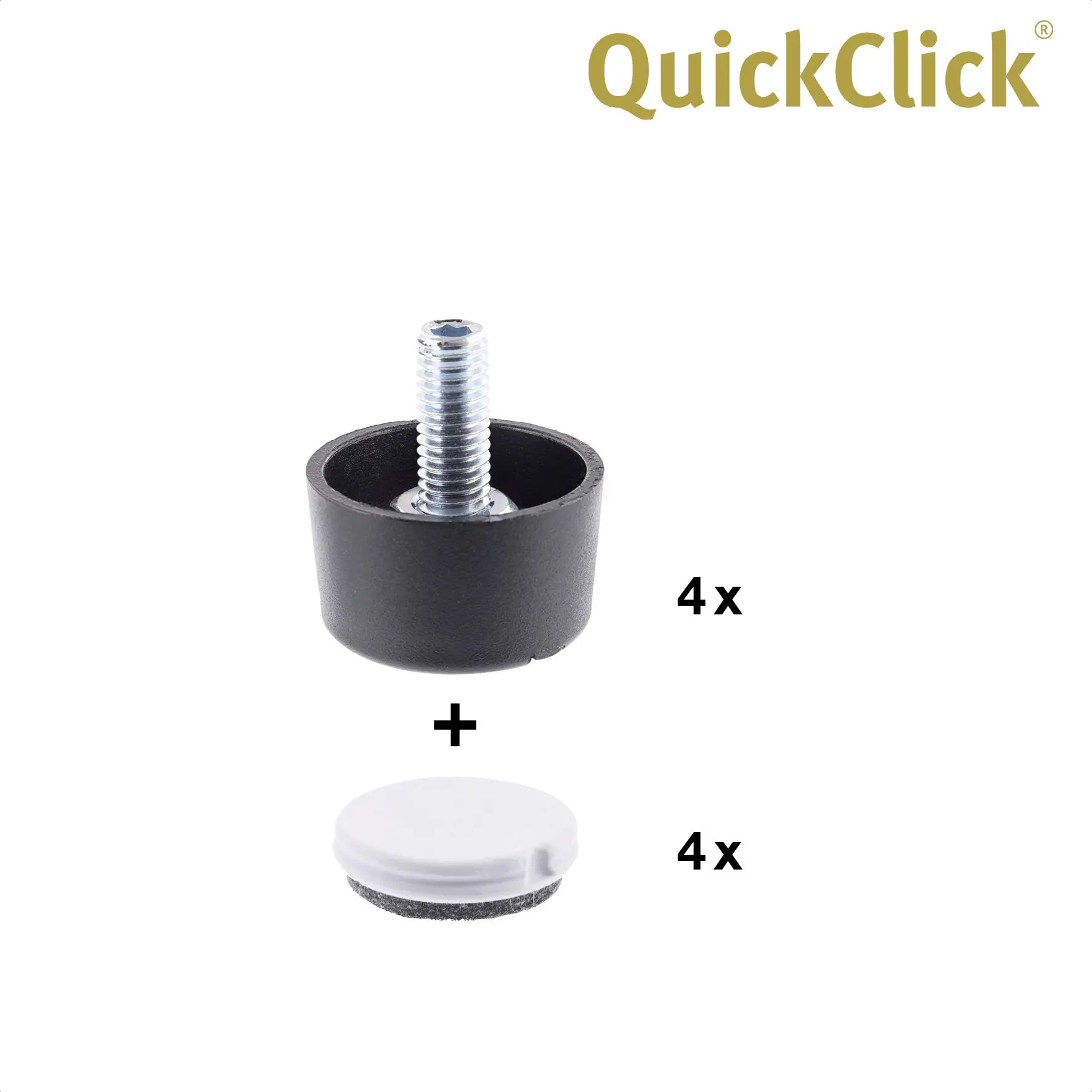 Wagner Möbelfuß Justus Duo Kunststoff Ø 3 x 2 cm schwarz 4 Stück