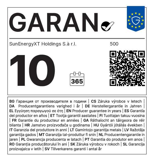 10 Jahre Garantie