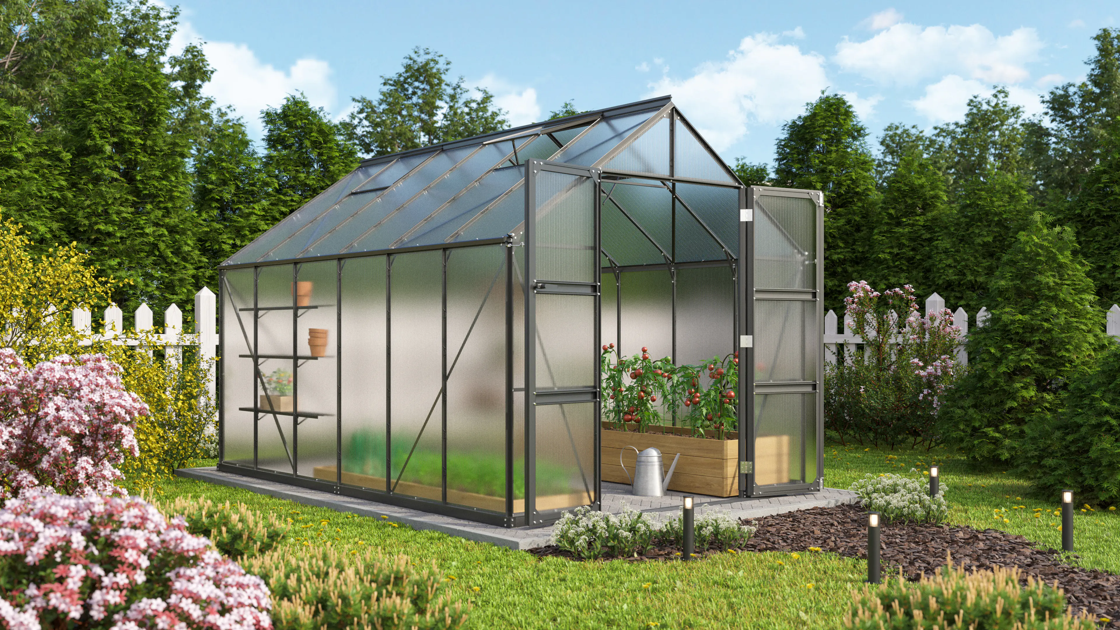 Vitavia Gewächshaus Domus 9900 257 x 386 cm 6 mm Hohlkammerplatten Vitavia Gewächshaus Domus 9900 257 x 386 cm 6 mm Hohlkammerplatten