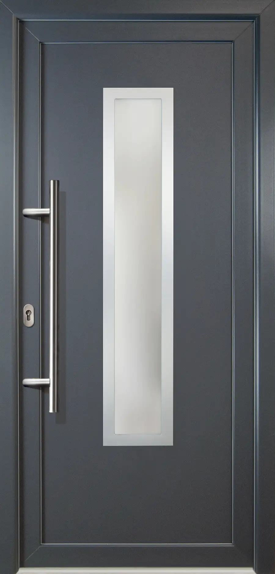 Meeth Haustür Signum PVC Exclusiv PVC Modell 32 88 x 200 cm, DIN links, weiß/titan