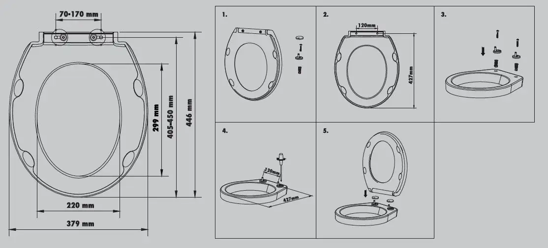 Primaster WC-Sitz mit Absenkautomatik Nordsee weiß