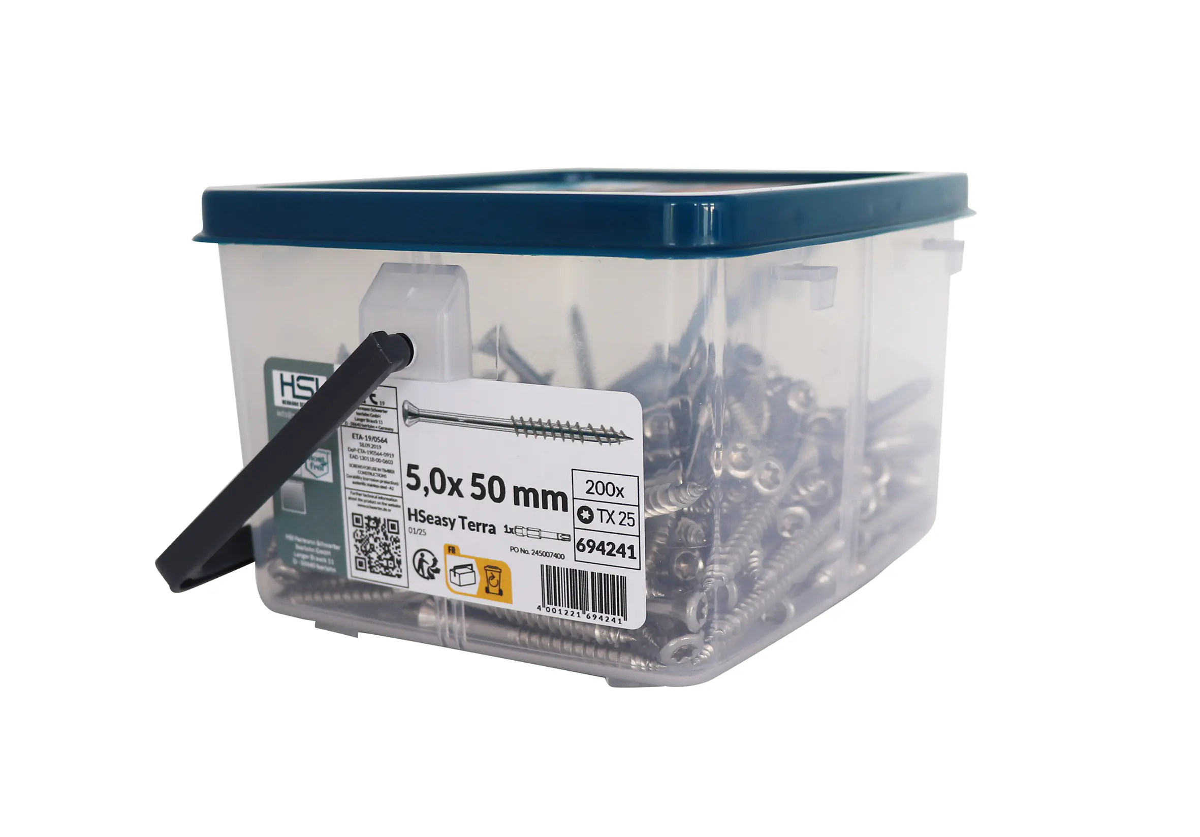 HSeasy Terra Terrassenschrauben TX 25 Ø 5,0 x 50 mm - 200 Stk. HSeasy Terra Terrassenschrauben TX 25 Ø 5,0 x 50 mm - 200 Stk.