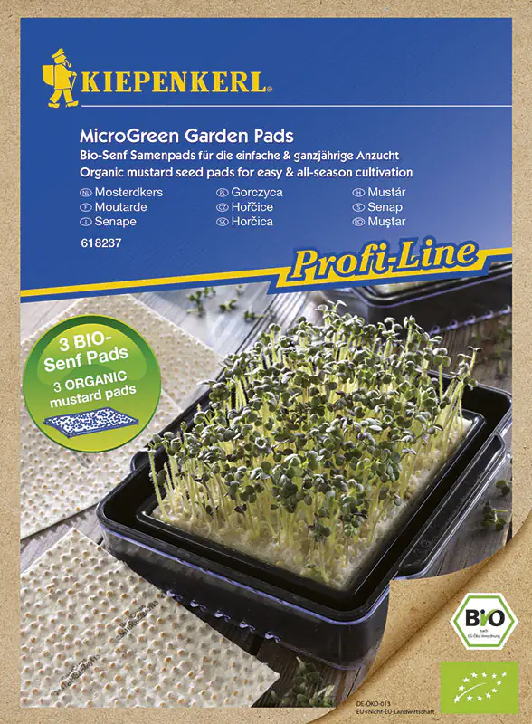4000159618237 Kiepenkerl Nachfüllpads für Micro Green Garden BIO Senf Sinapis alba, Inhalt: 3 Stück
