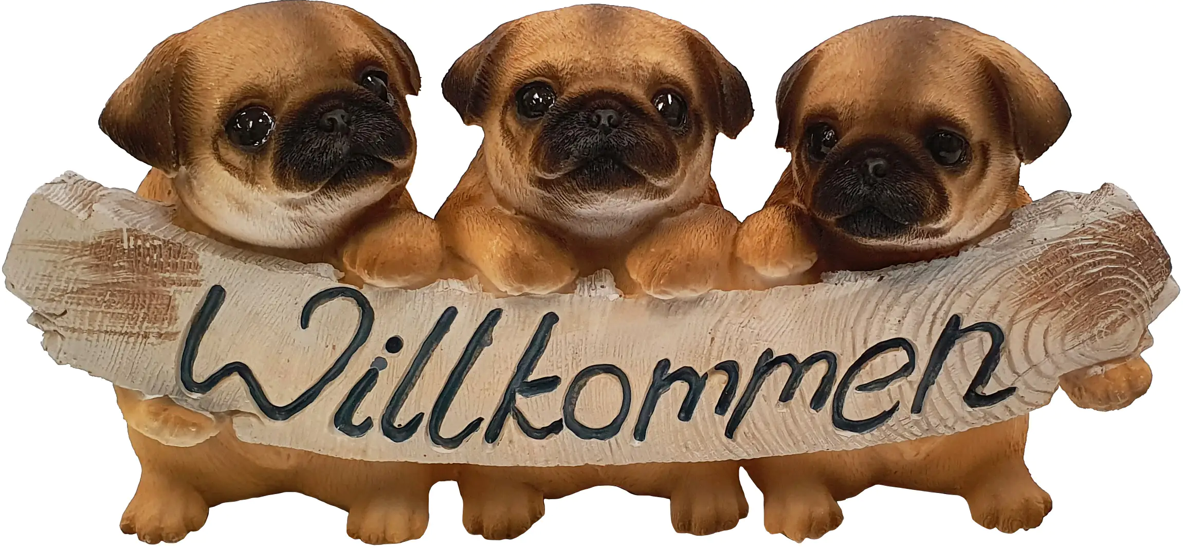 4250486135307 Dekofigur Möpse Willkommen 14 x 25 x 9 cm