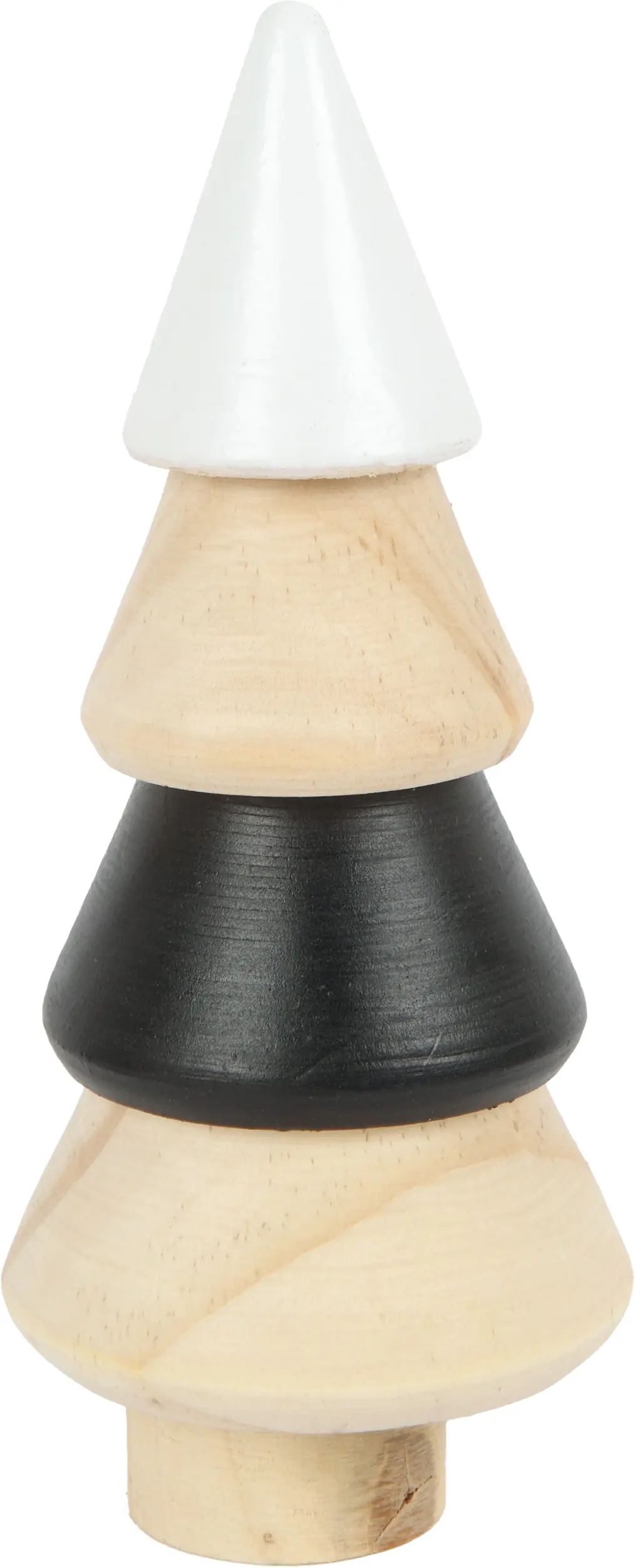 TrendLine Deko Kiefernholzbaum Ø 6,5 x 16 cm schwarz-weiß