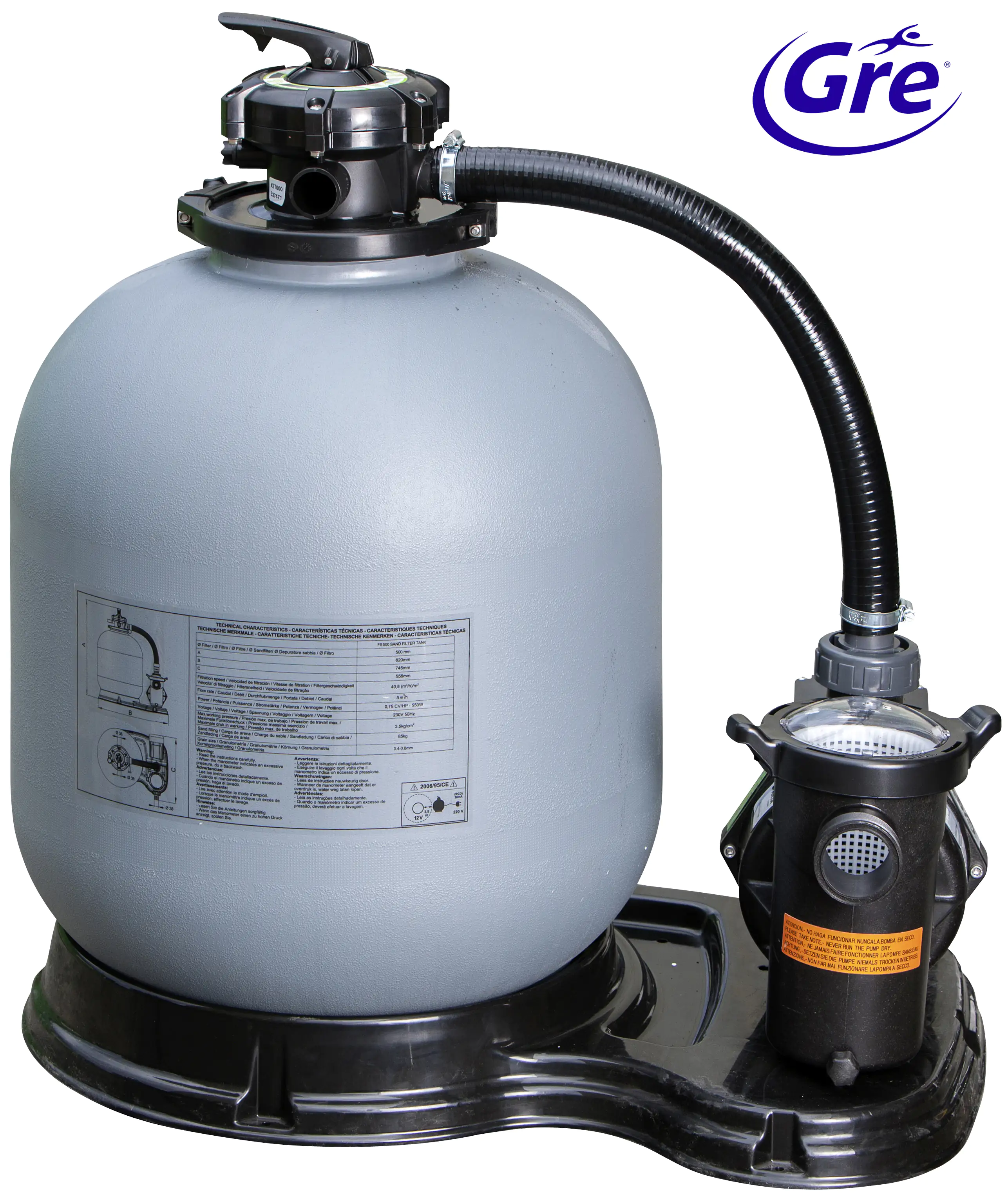 Gre Sandfilteranlage für Pools bis 65 m³