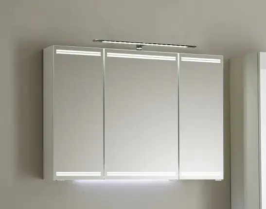 Pelipal Spiegelschrank Pineo mit Beleuchtung weiß glanz 120 x 70,3 cm