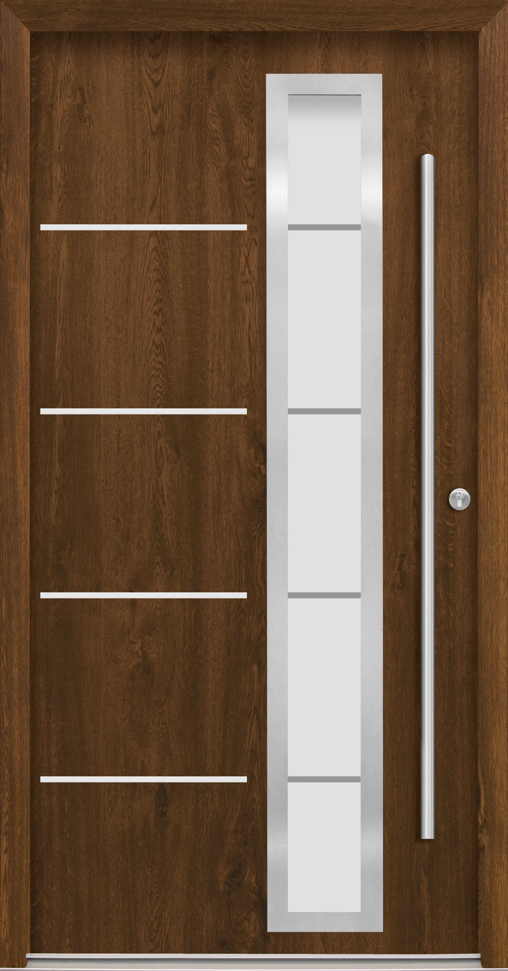 Splendoor Haustür Passivedoor Premium B06 Nussbaum DIN Rechts 110 x 210 cm
