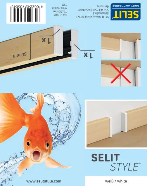 SELITSTYLE Innenecke weiß Höhe 50 mm