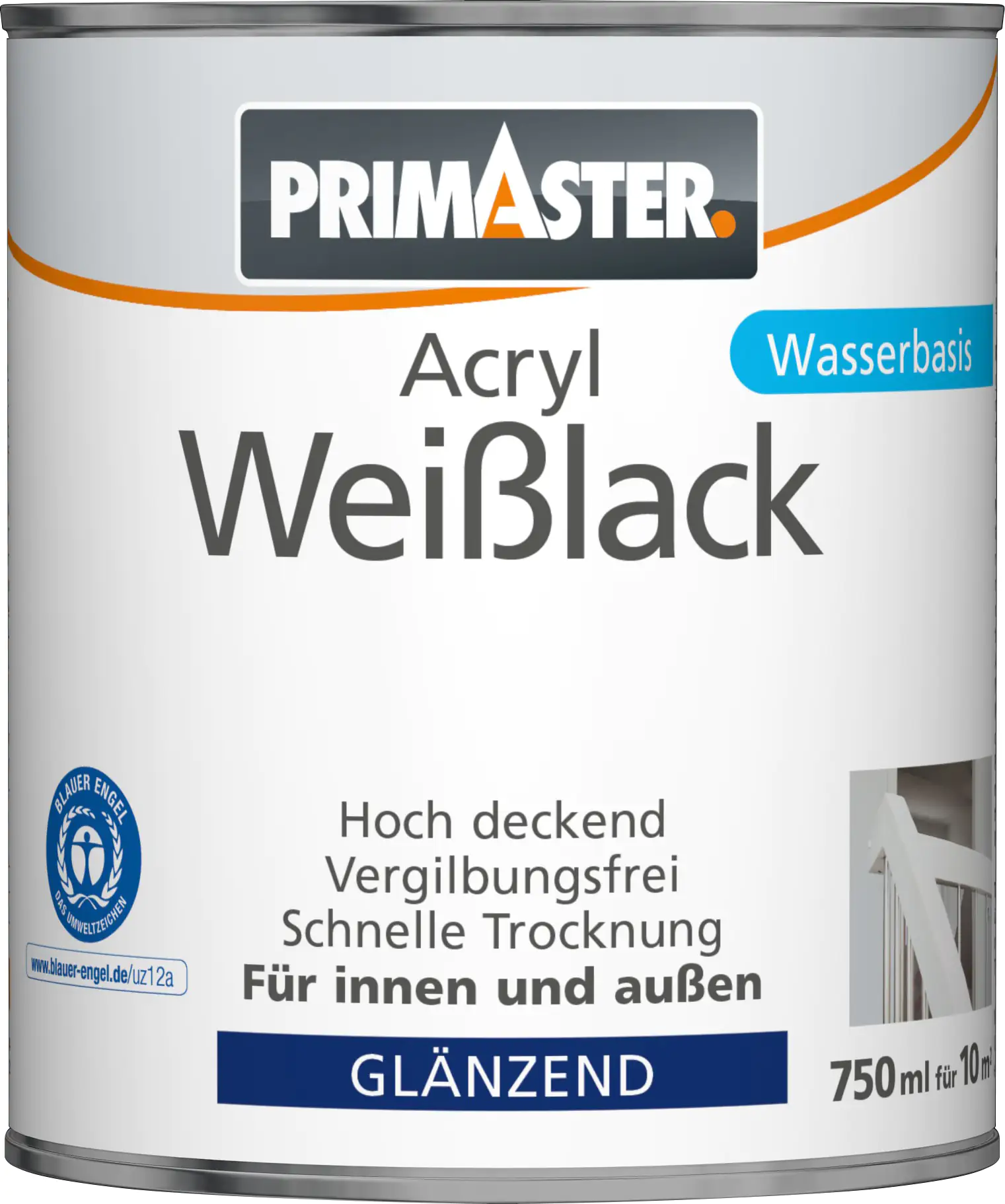Primaster Acryl Weißlack 750 ml weiß glänzend