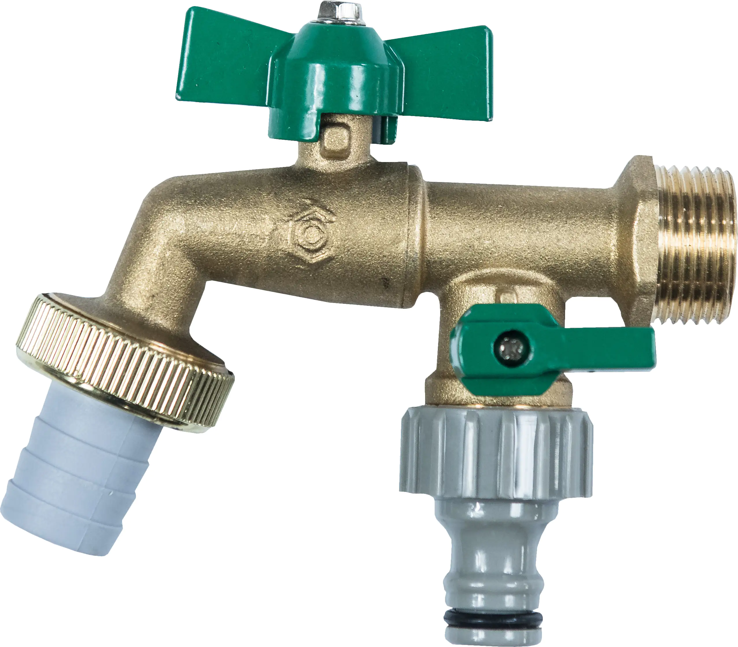 Cornat Zweiwege-Kugel-Auslaufventil 3/4" AG Messing, matt, Anschlussgewinde 3/4" AG