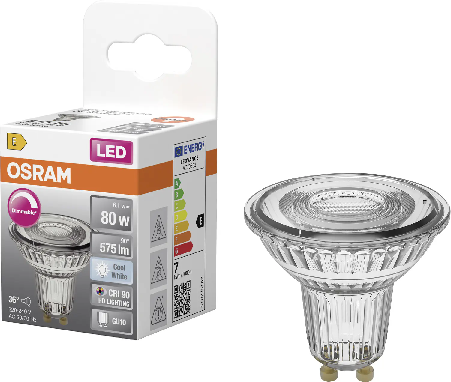 Osram LED Leuchtmittel GU10 Superstar PAR 16 36° 6,1W dimmbar kaltweiß