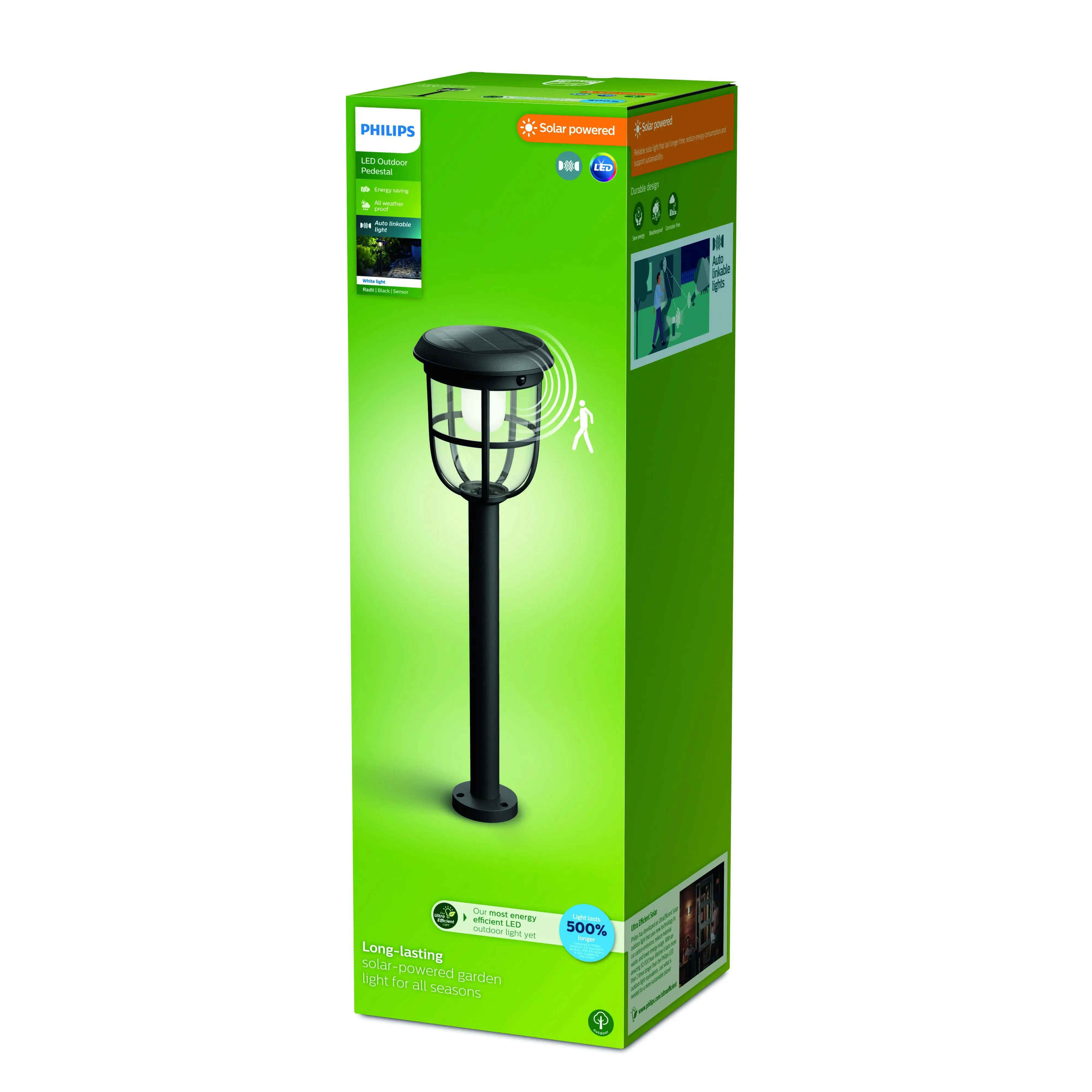 Solar Außenleuchte Radii 63 x 20 x 20 cm schwarz