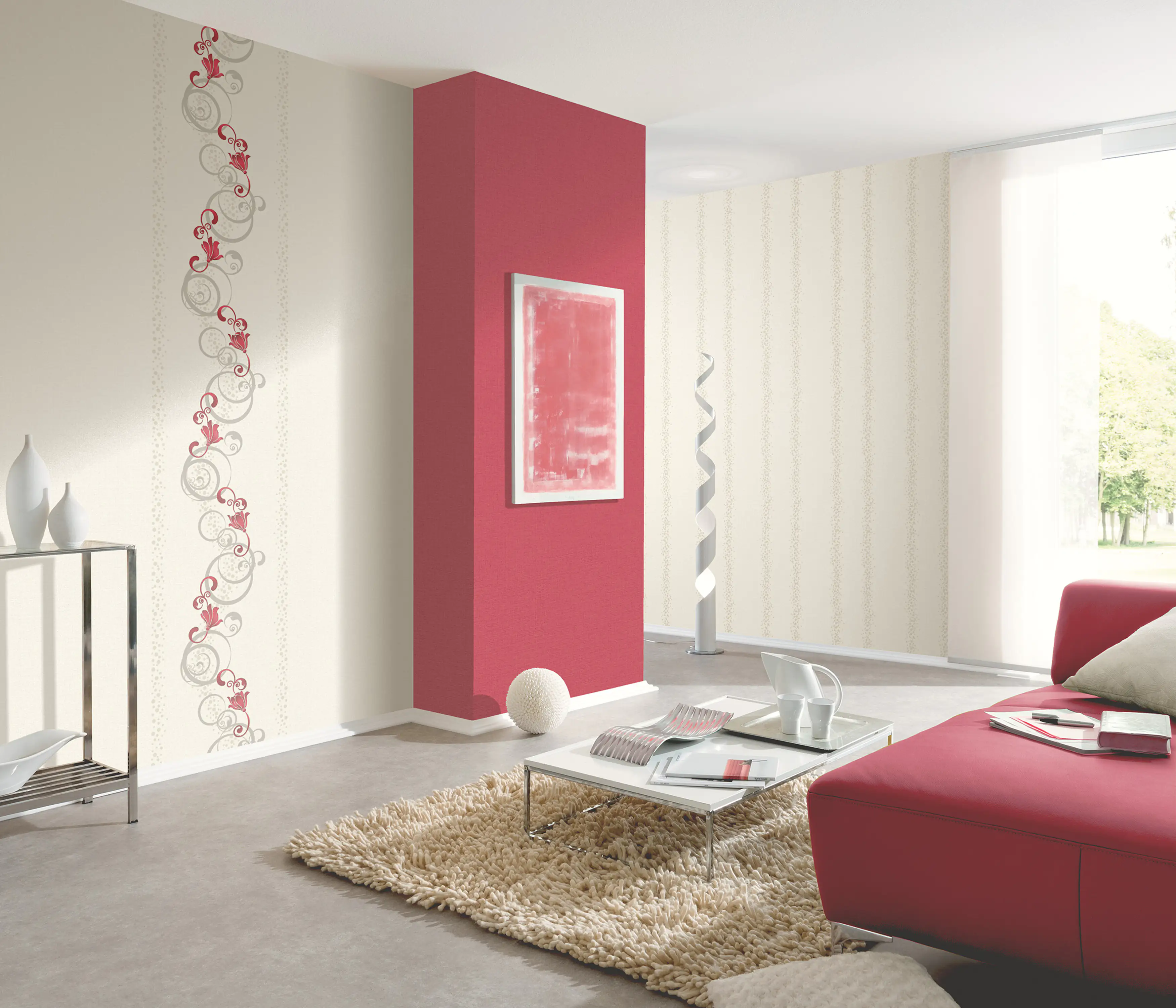 4000278328727_4 Erismann Vliestapete 13287-20 Floral weiß rot 10,05 x 0,53 m