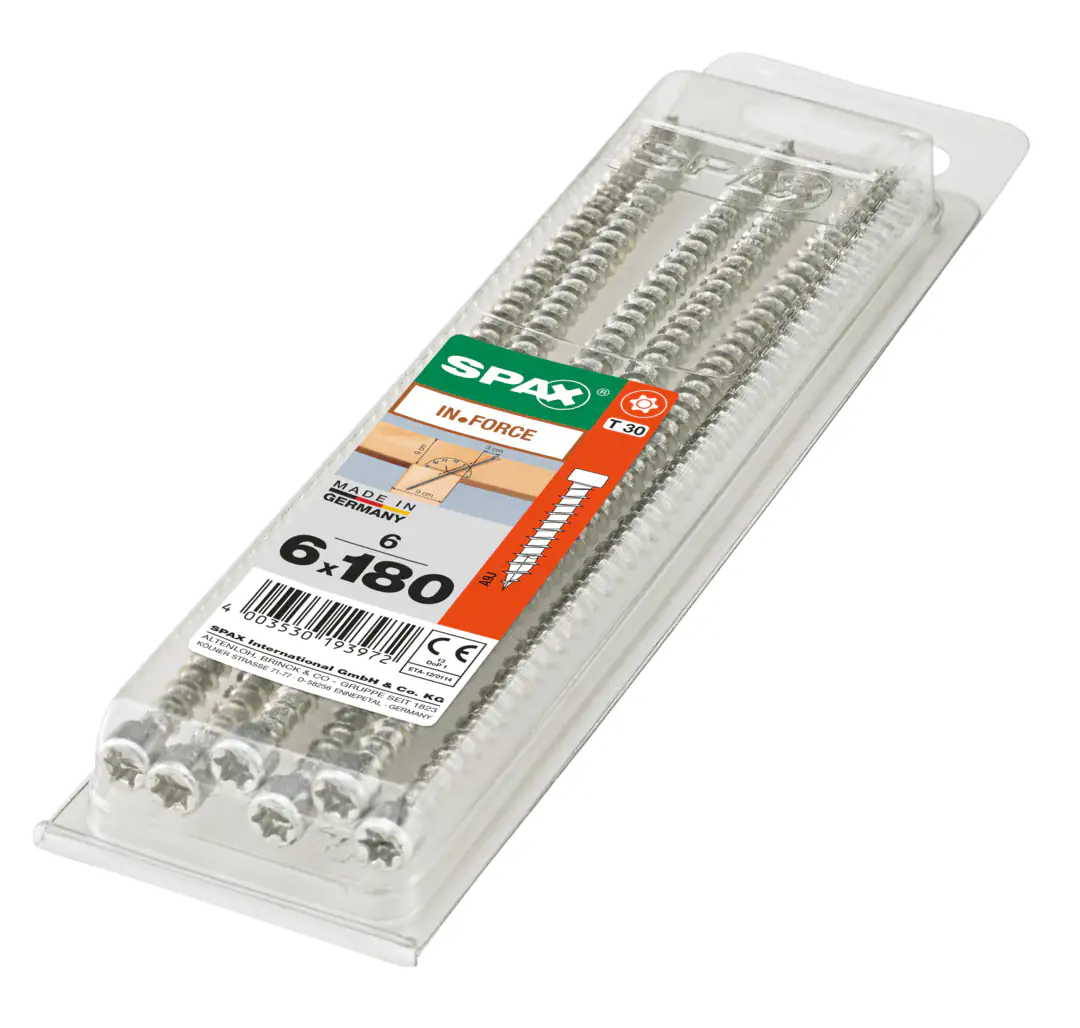 Spax Holzbauschrauben 6.0 x 180 mm TX 30 Zylinderkopf - 6 Stk.