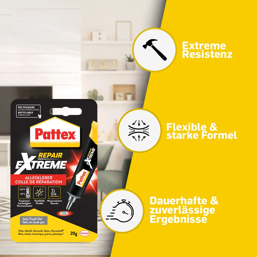 Pattex Repair Extreme Alleskleber-Gel 20 g kristallklar Pattex Repair Extreme Alleskleber-Gel 20 g kristallklar