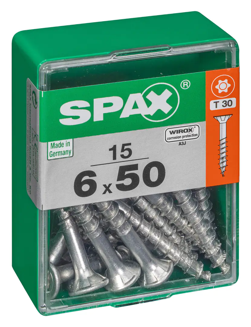 Spax Universalschrauben 6.0 x 50 mm TX 30 - 15 Stk. Spax Universalschrauben 6.0 x 50 mm TX 30 - 15 Stk.