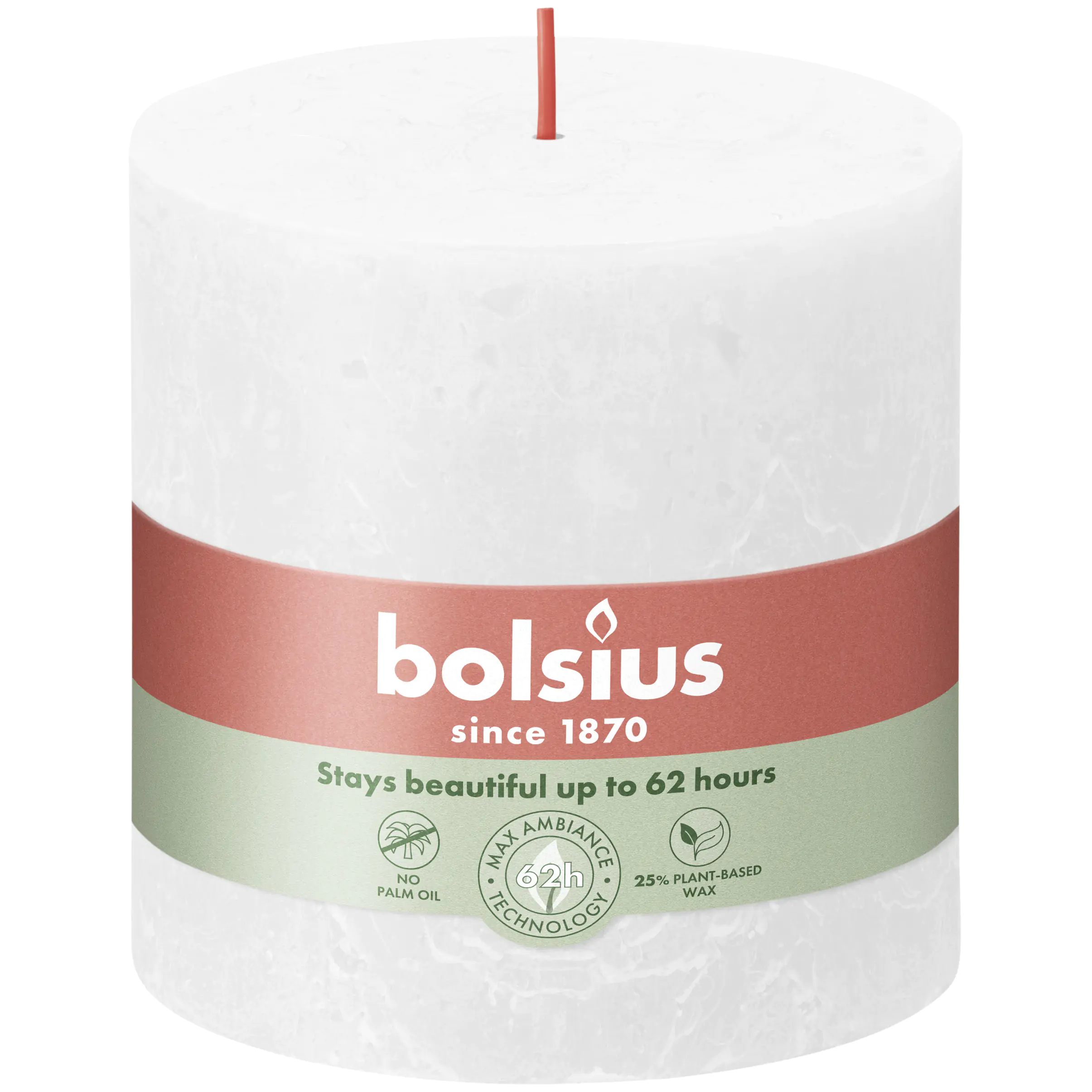 Bolsius Rustik Stumpenkerze wolkiges weiß, Höhe: 10 cm, Ø 10 cm