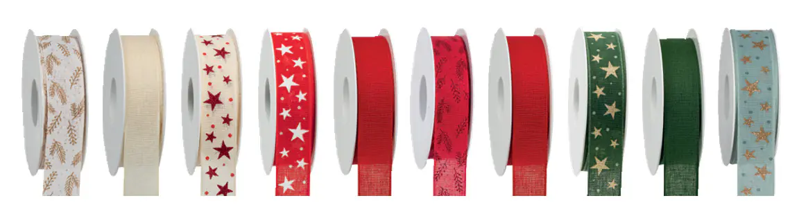 Duni Geschenkband Weihnachten mehrfarbig 2 m x 25 mm