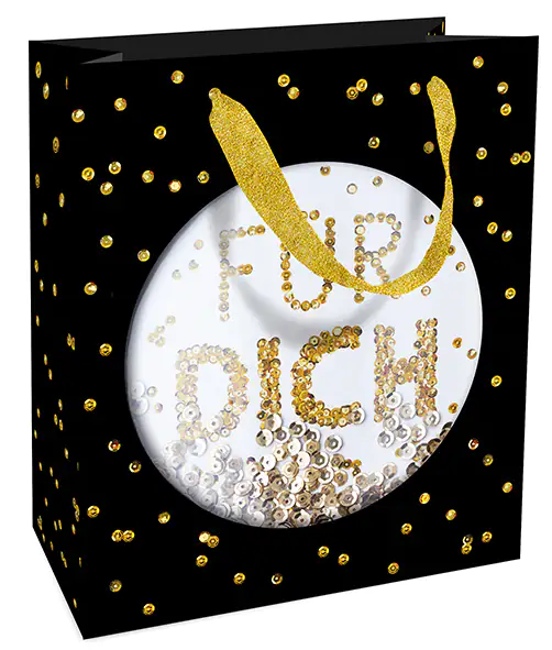 Braun & Company Geschenktragetasche Pailletten für Dich 18 x 21 x 8 cm