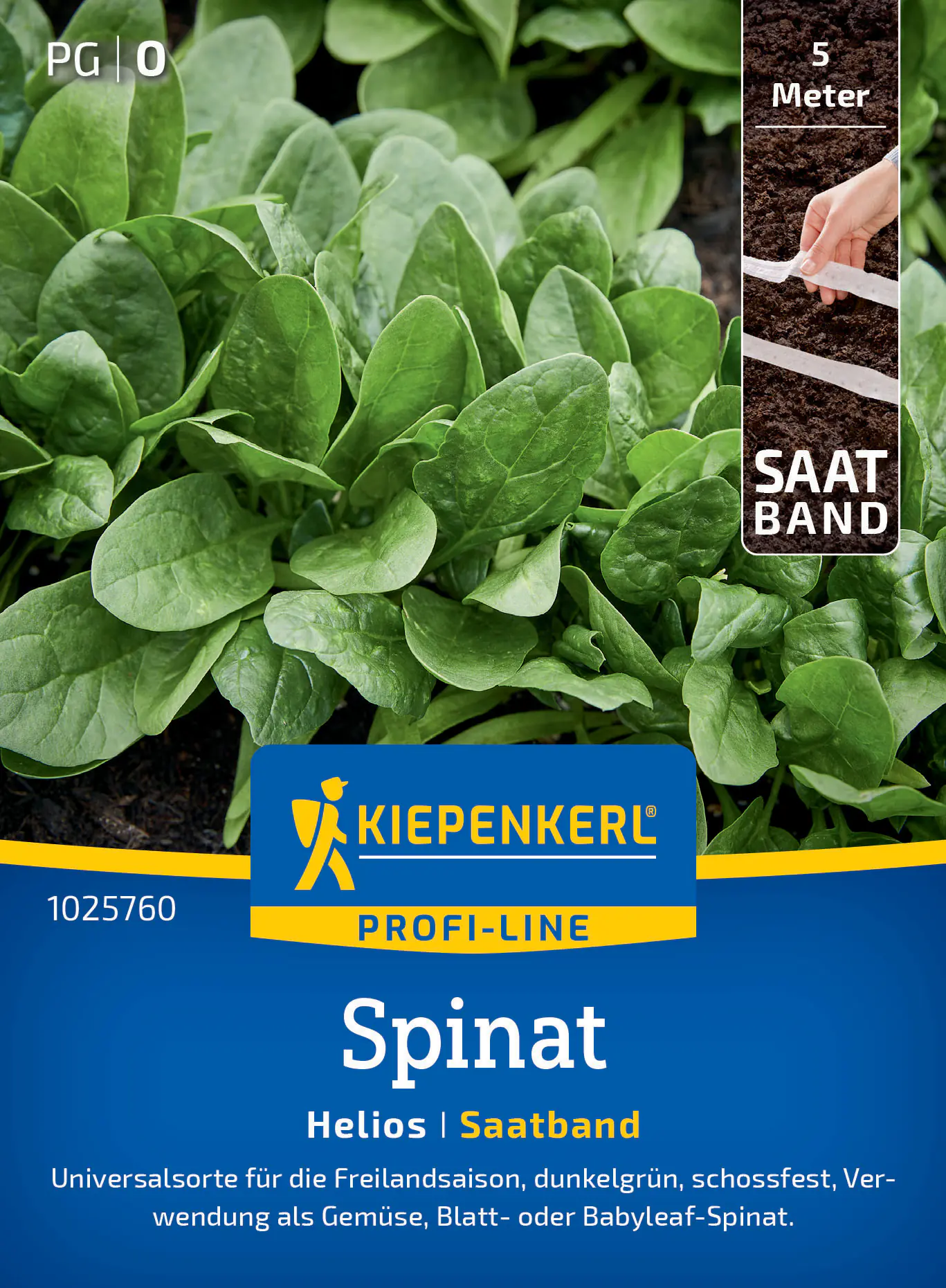 Kiepenkerl Profi-Line Saatgut Spinat Helios F1 für bis zu 5 lfd. Meter