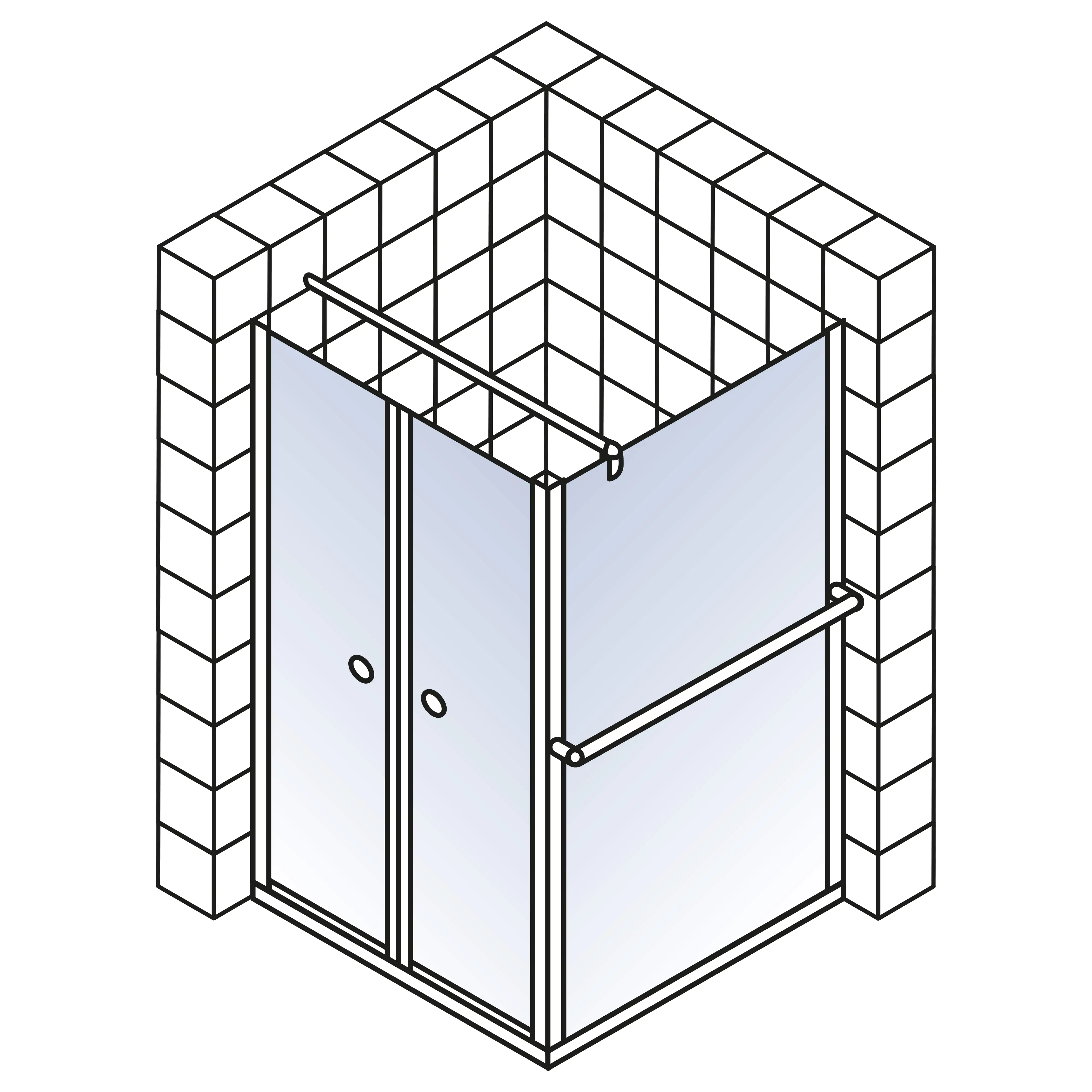 Schulte Pendeltür Seitenwand 90 x 90 x 200 cm Garant